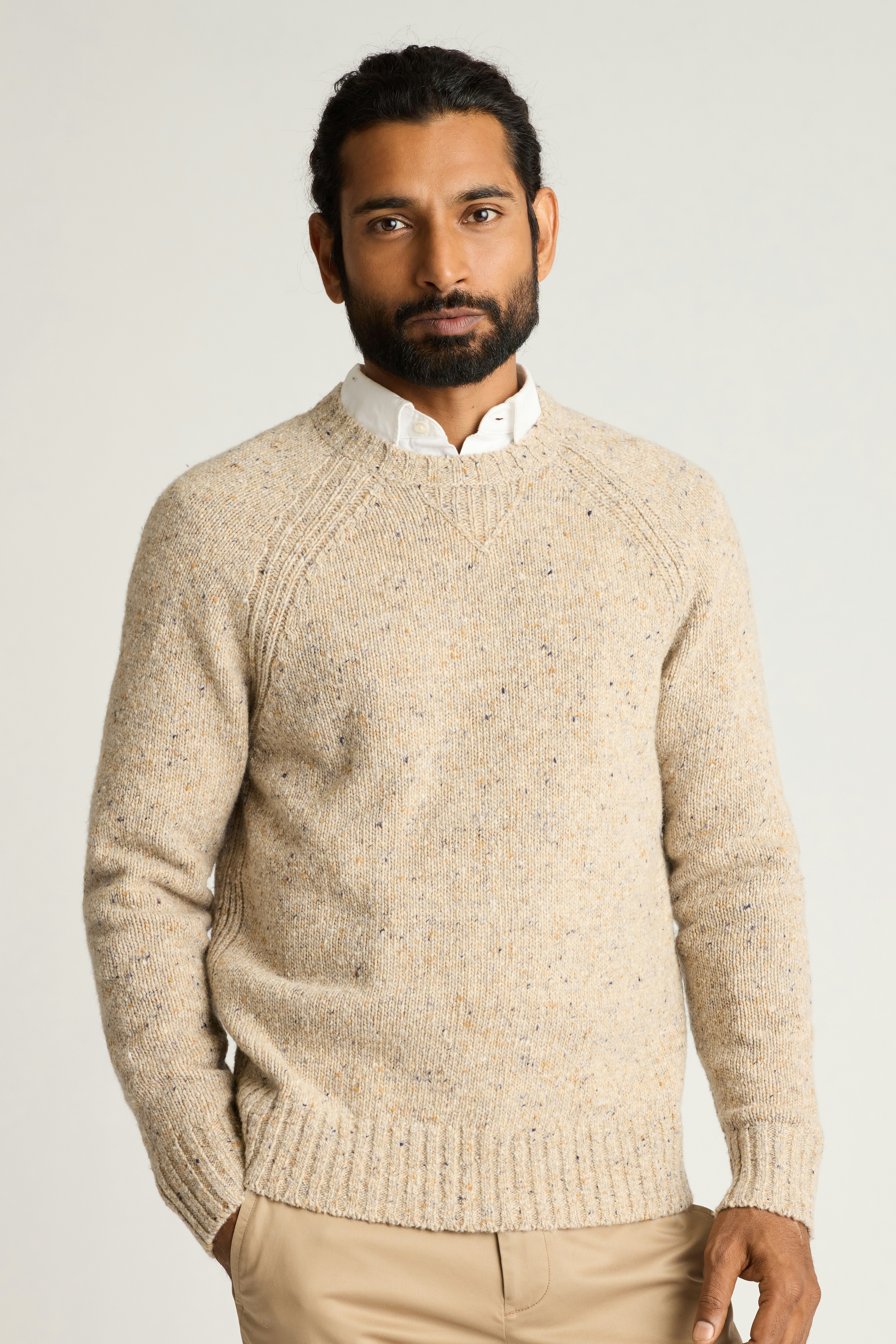 Donegal Crew Neck Sweater oatmeal