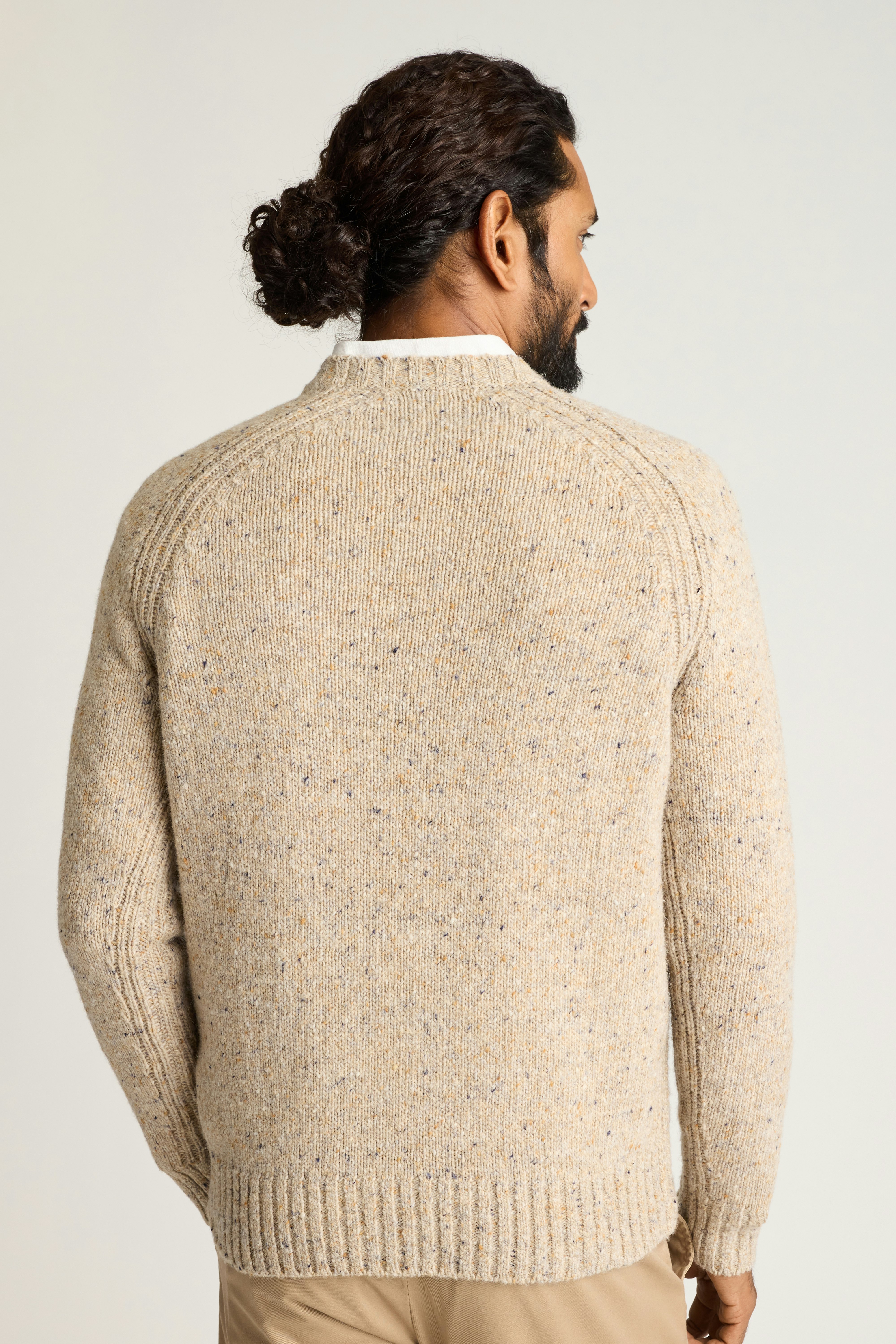 Donegal Crew Neck Sweater oatmeal 3 Donegal Crew Neck Sweater oatmeal