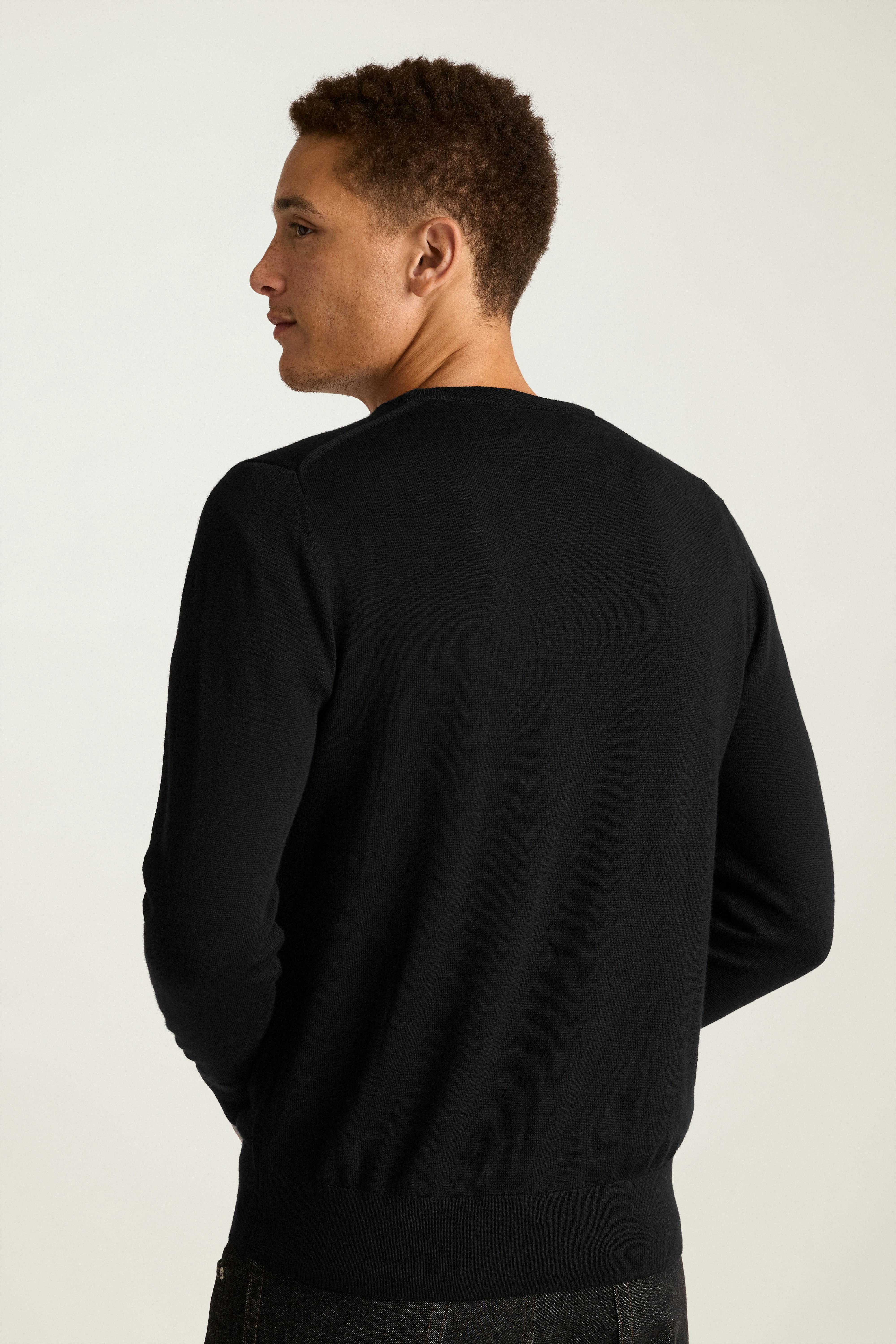 Washable Merino Crew Neck Sweater jet black 4 Washable Merino Crew Neck Sweater jet black