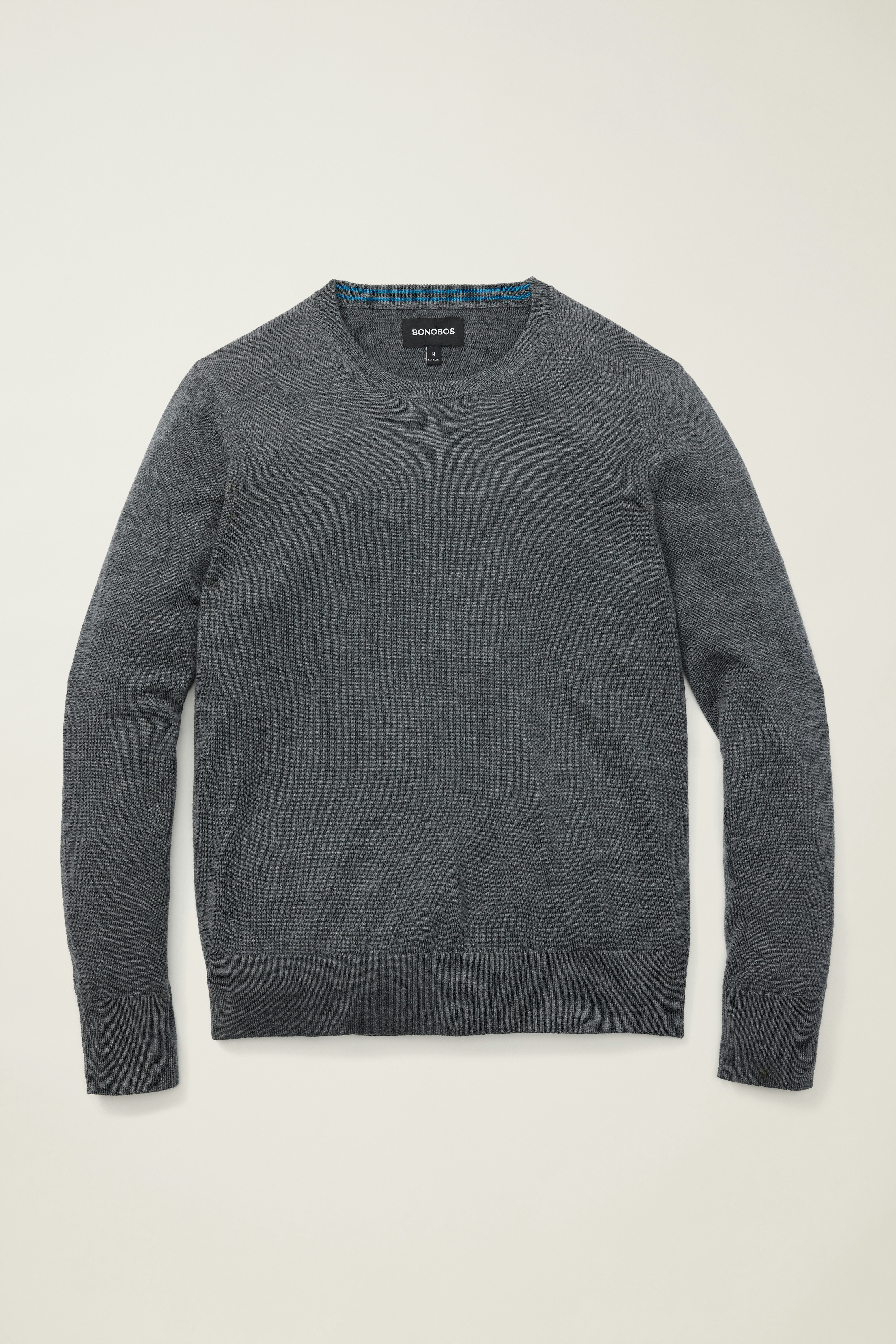 Washable Merino Crew Neck Sweater charcoal grey