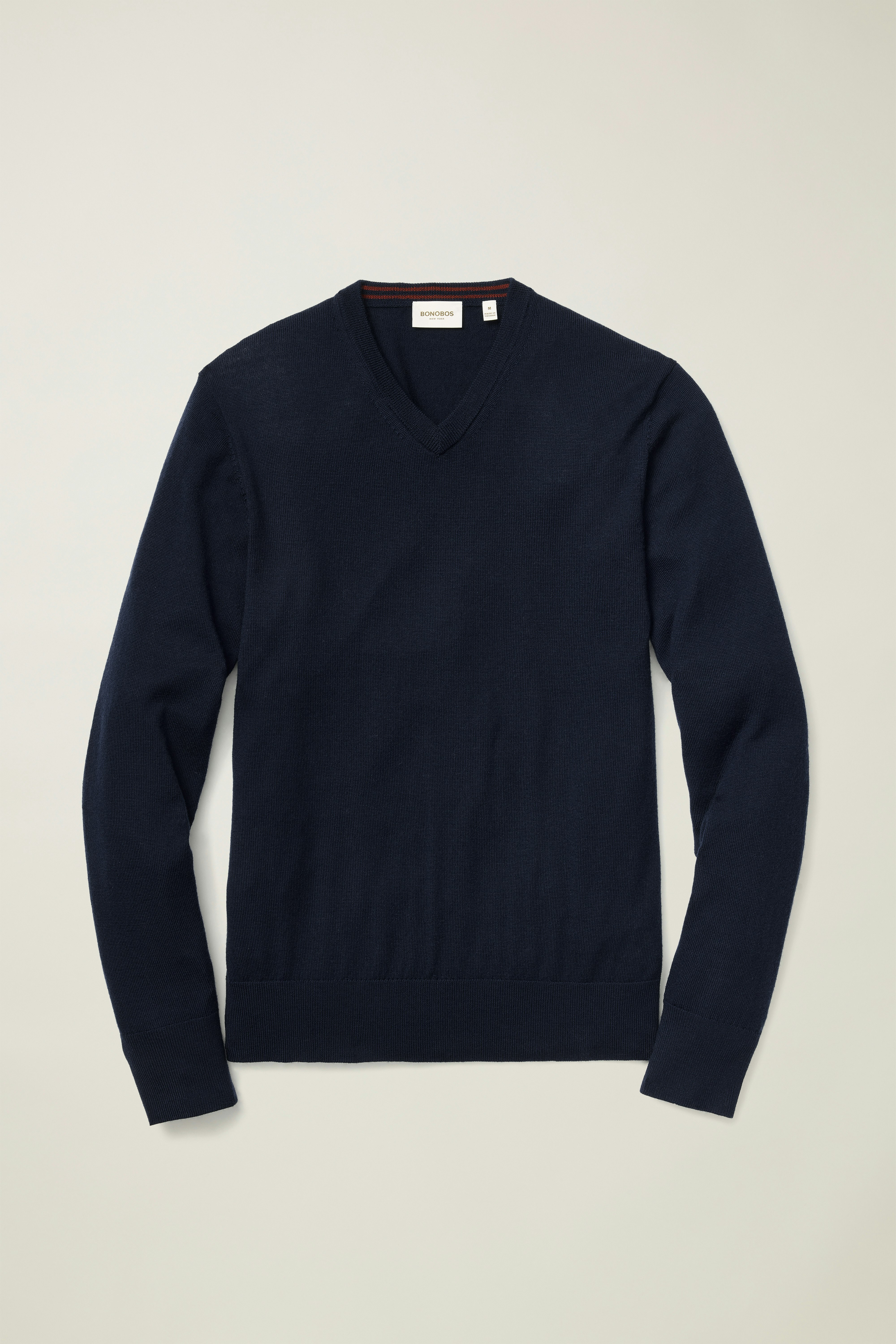 Washable Merino V-Neck Sweater navy