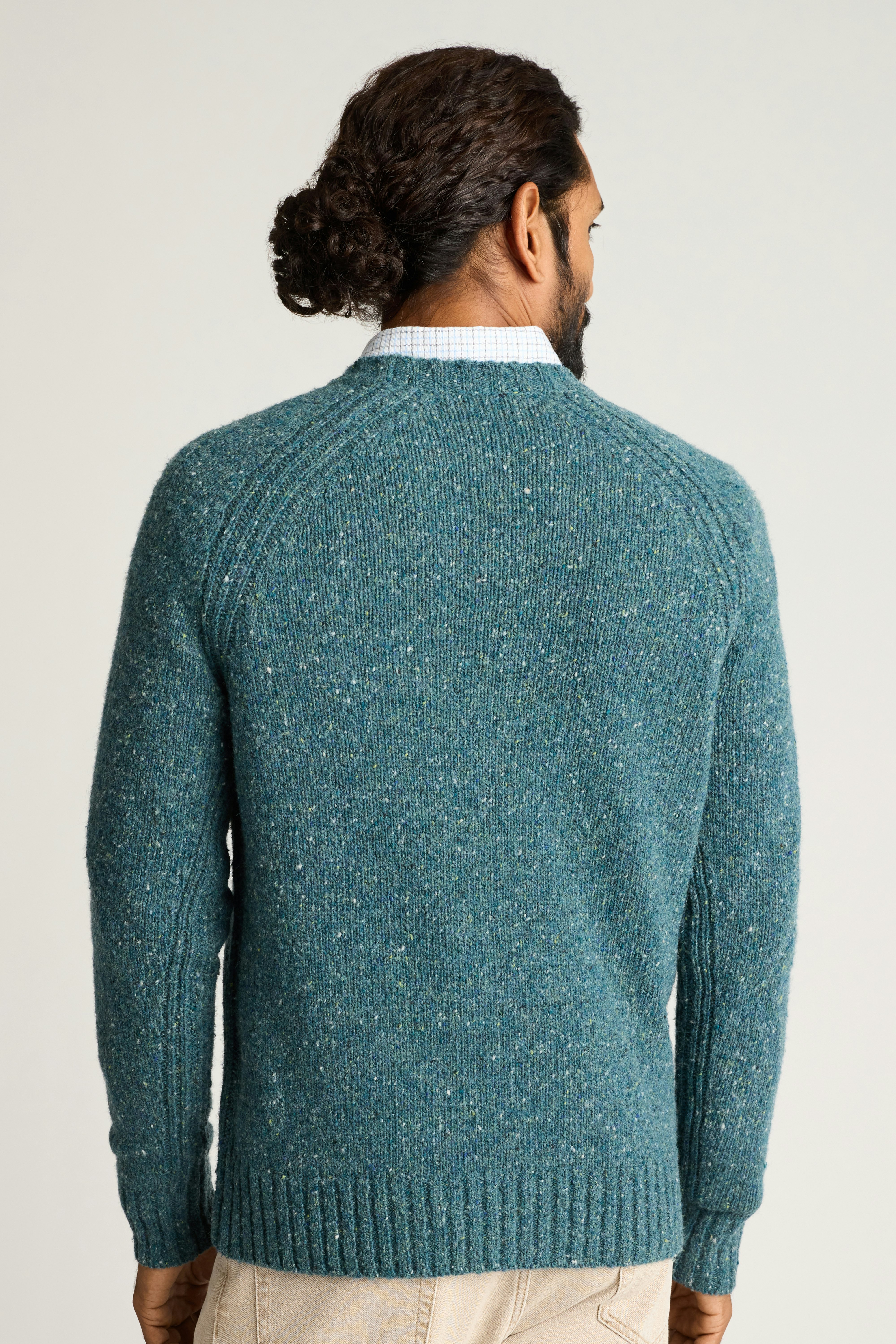 Donegal Crew Neck Sweater mid blue