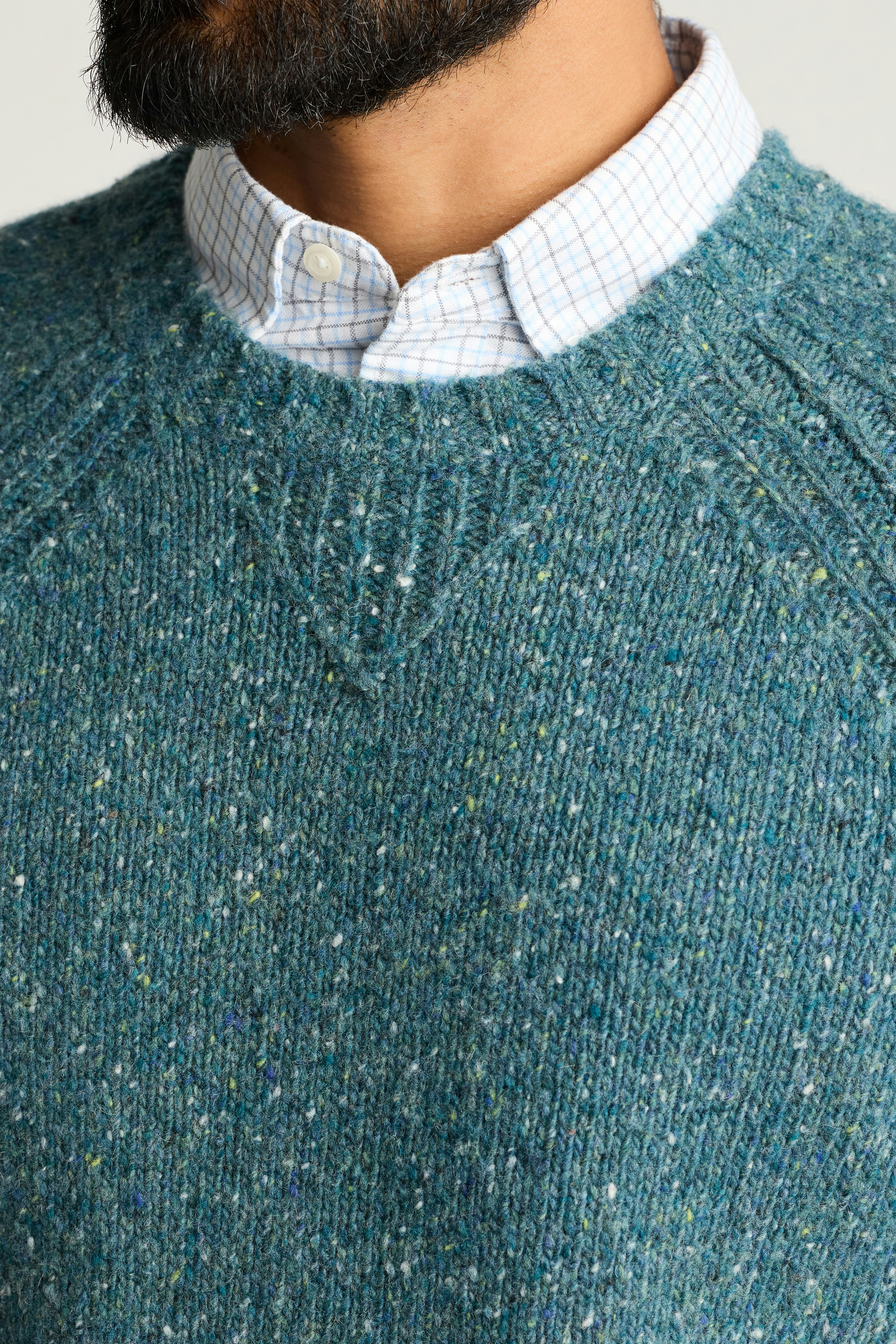 Donegal Crew Neck Sweater mid blue