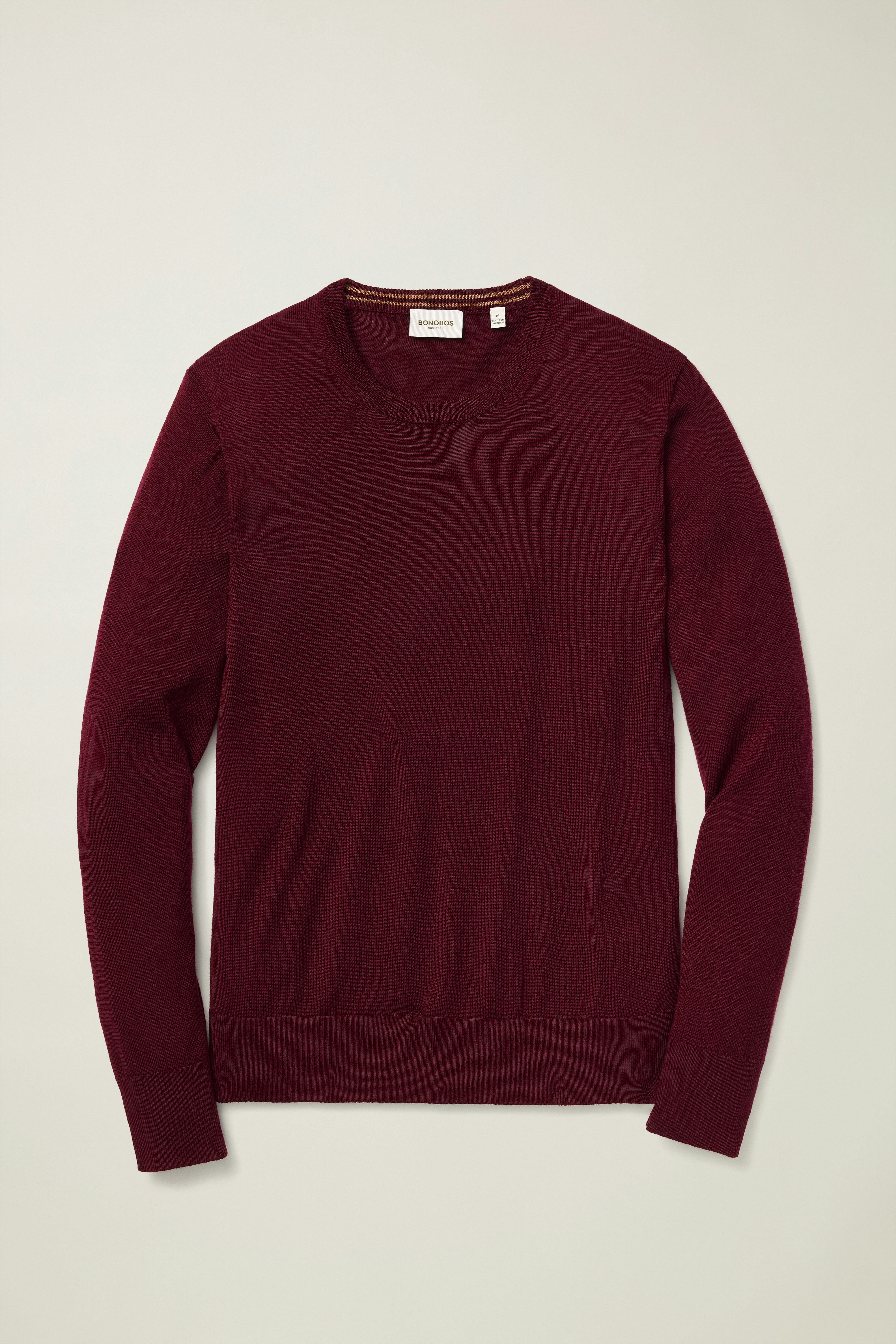 Washable Merino Crew Neck Sweater bordeaux