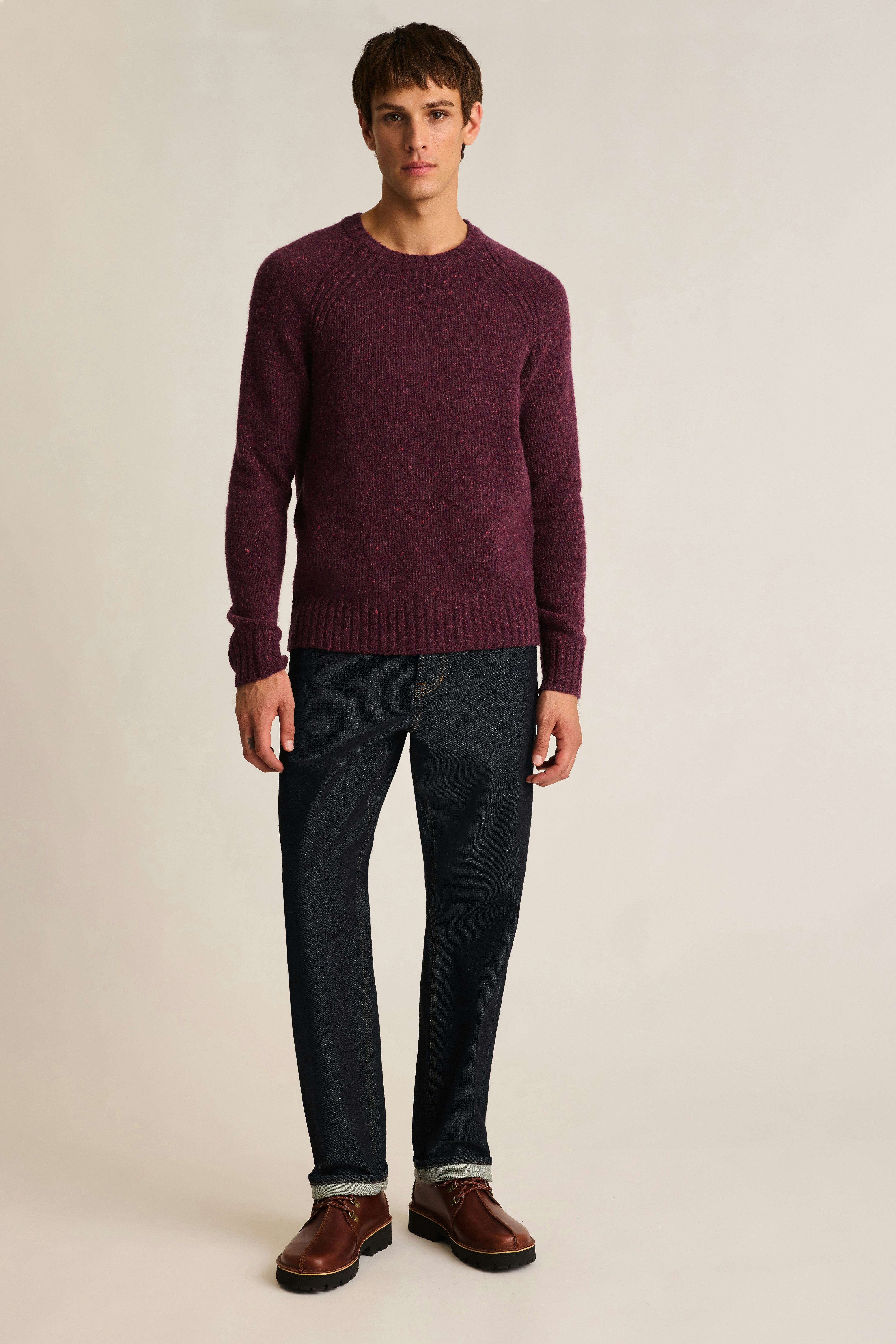Donegal Crew Neck Sweater burgundy