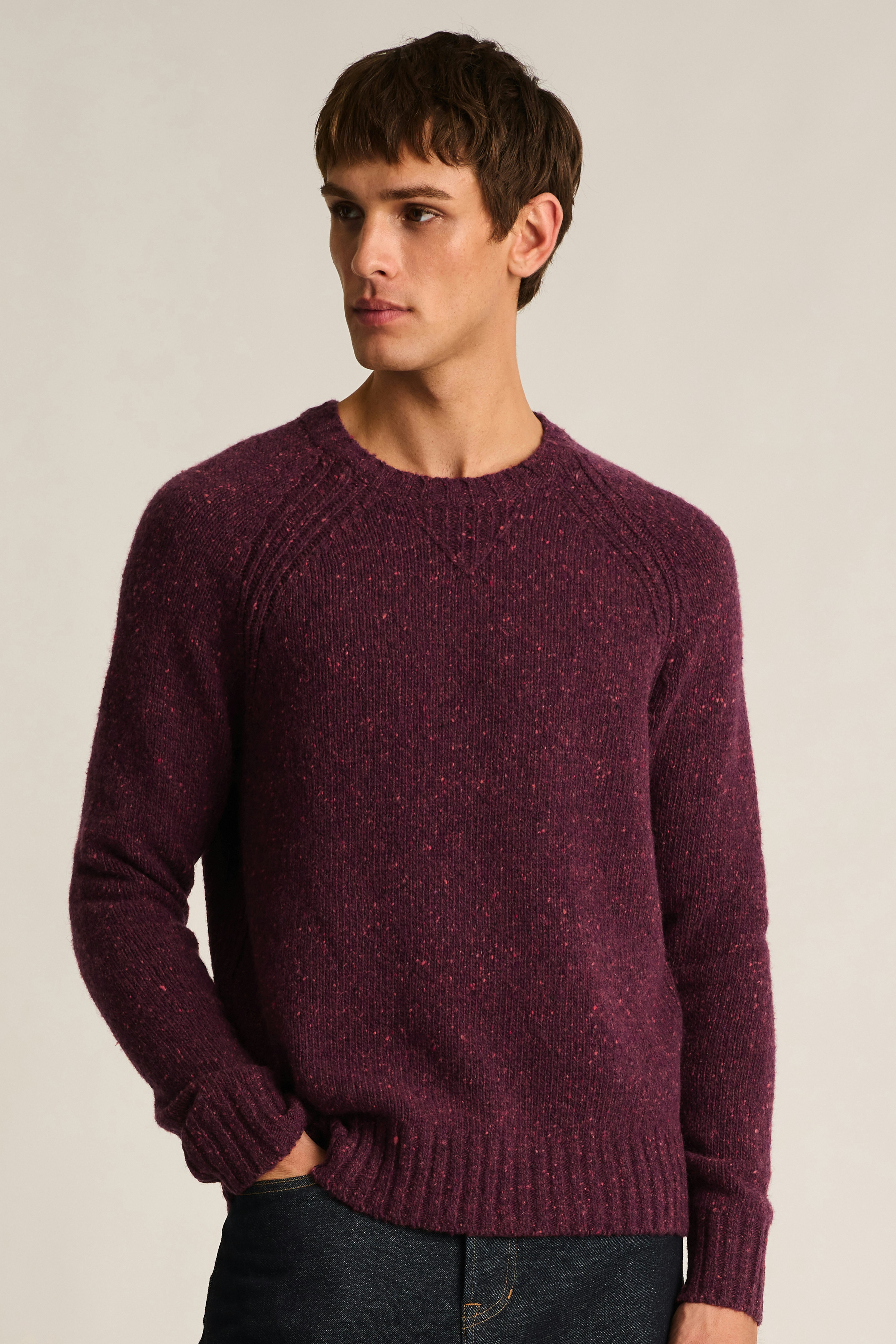 Donegal Crew Neck Sweater burgundy