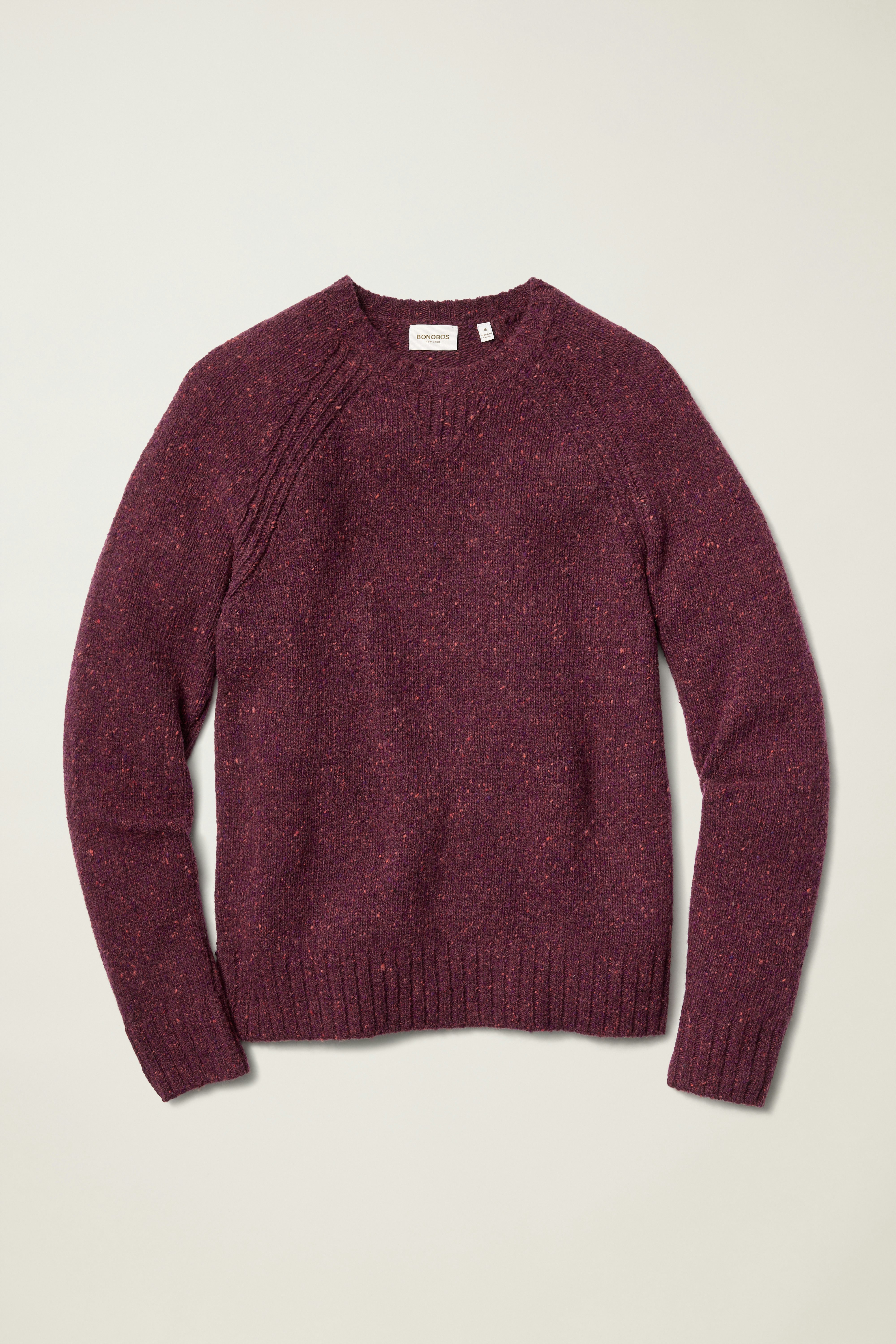 Donegal Crew Neck Sweater burgundy