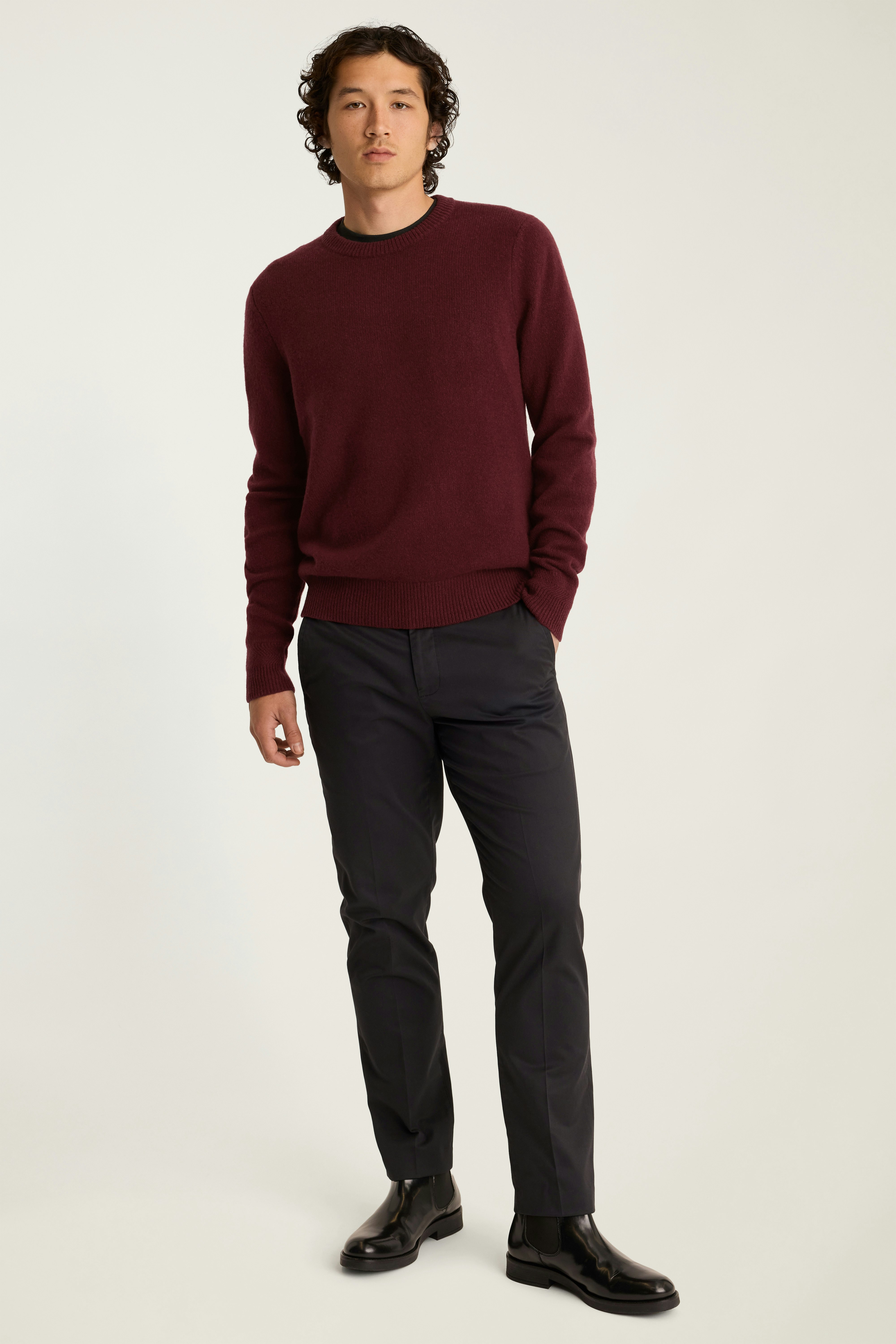 Cashmere Crew Neck Sweater burgundy