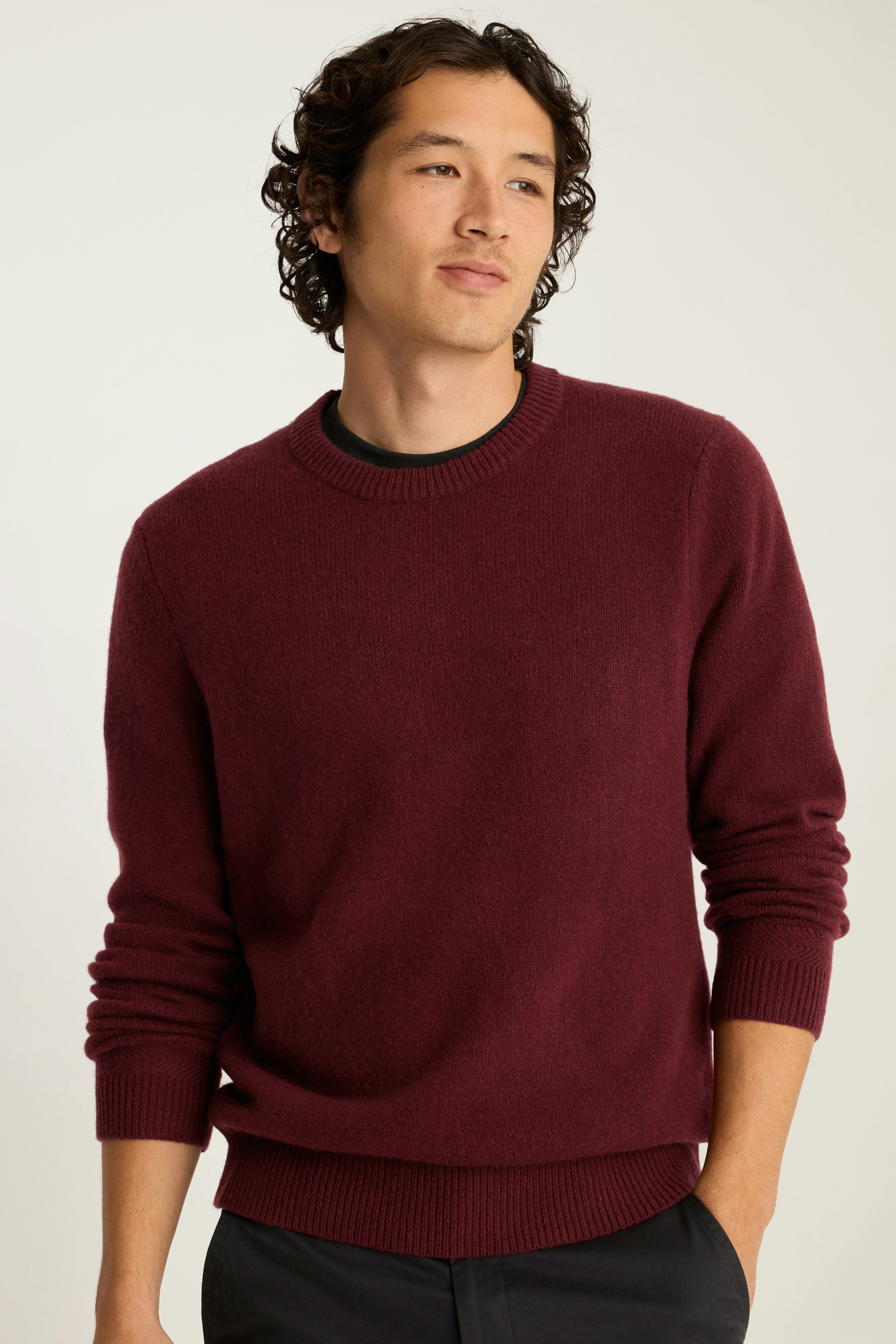 Cashmere Crew Neck Sweater burgundy