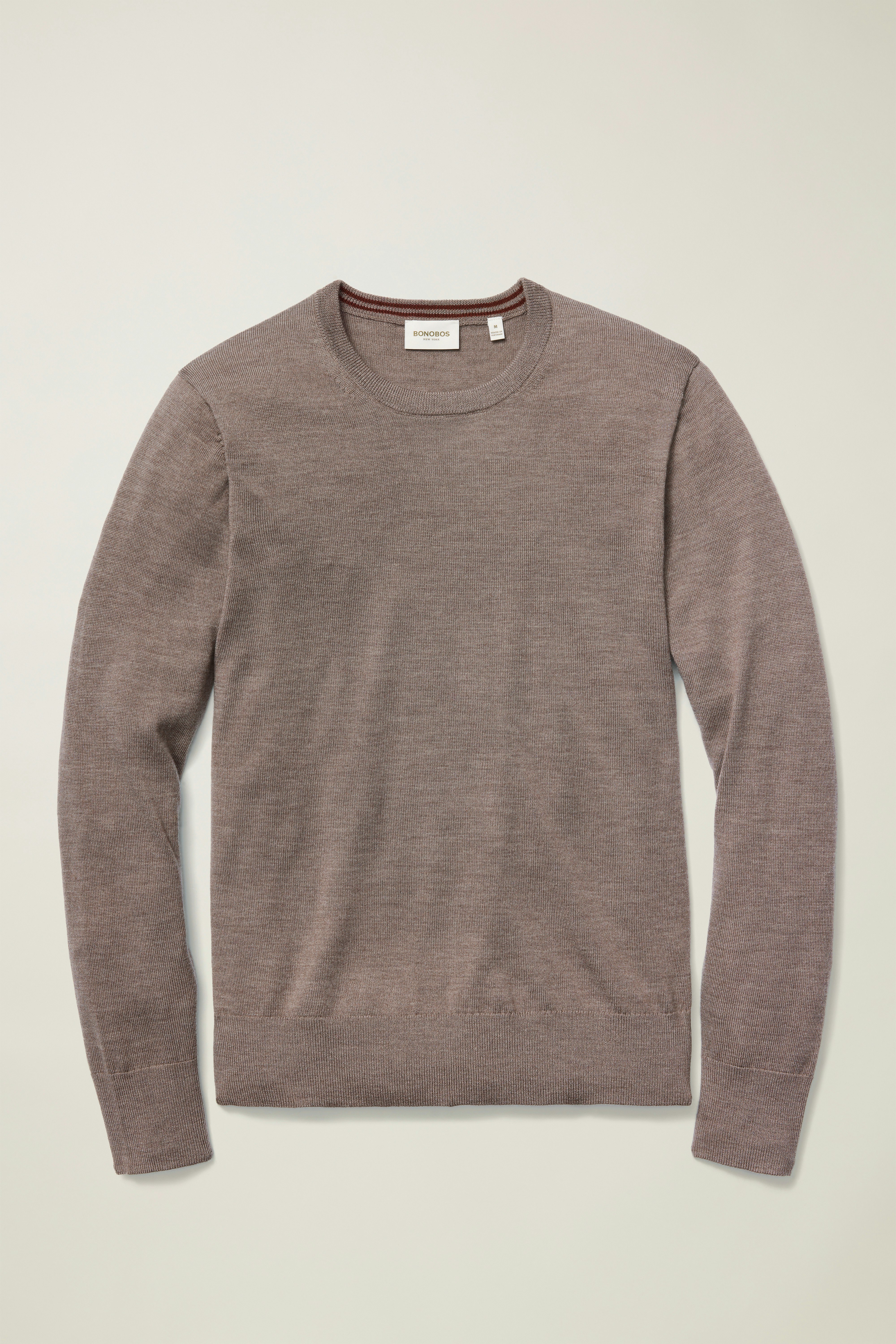 Washable Merino Crew Neck Sweater taupe heather