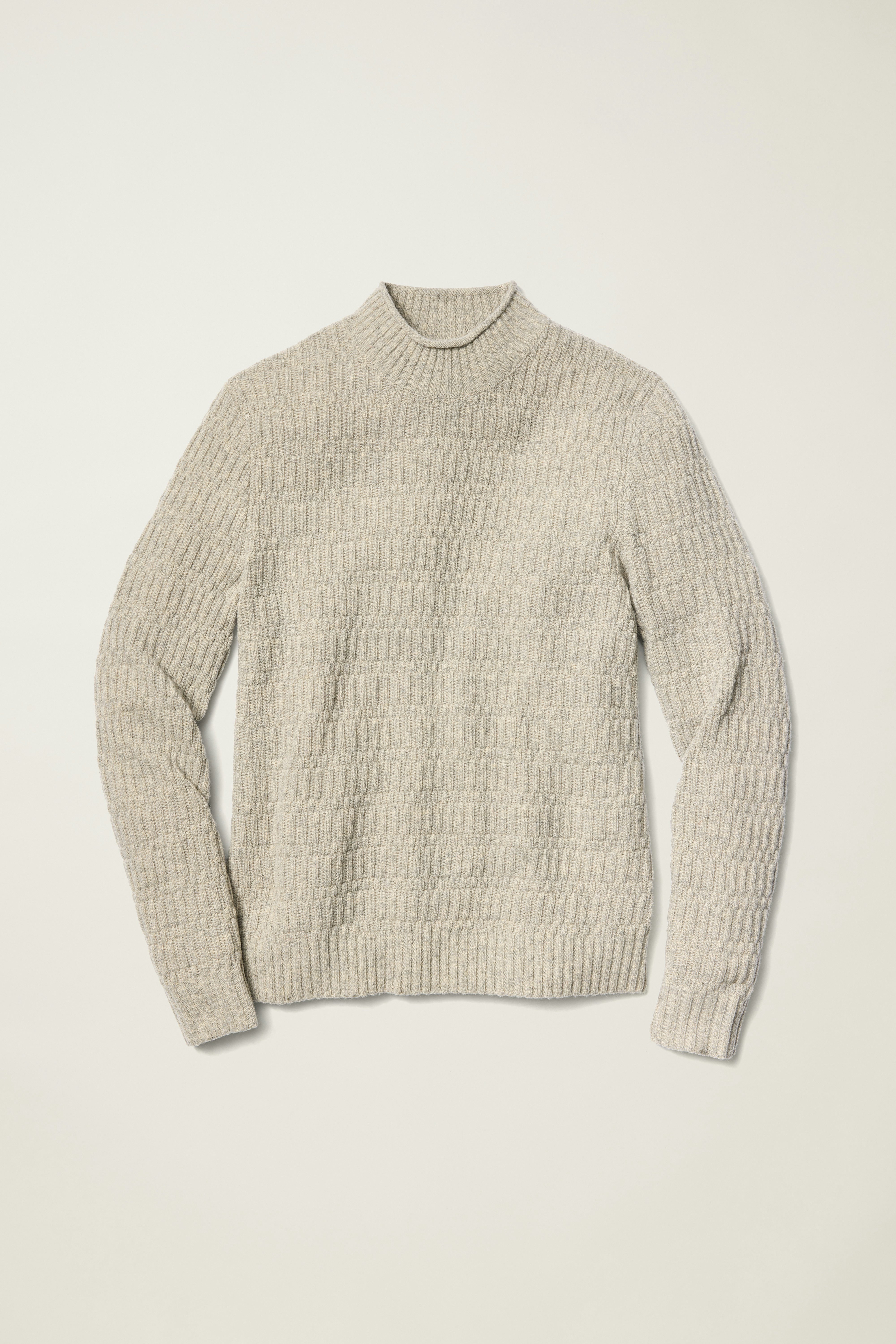 Merino Blend Mock Neck Sweater light grey heather