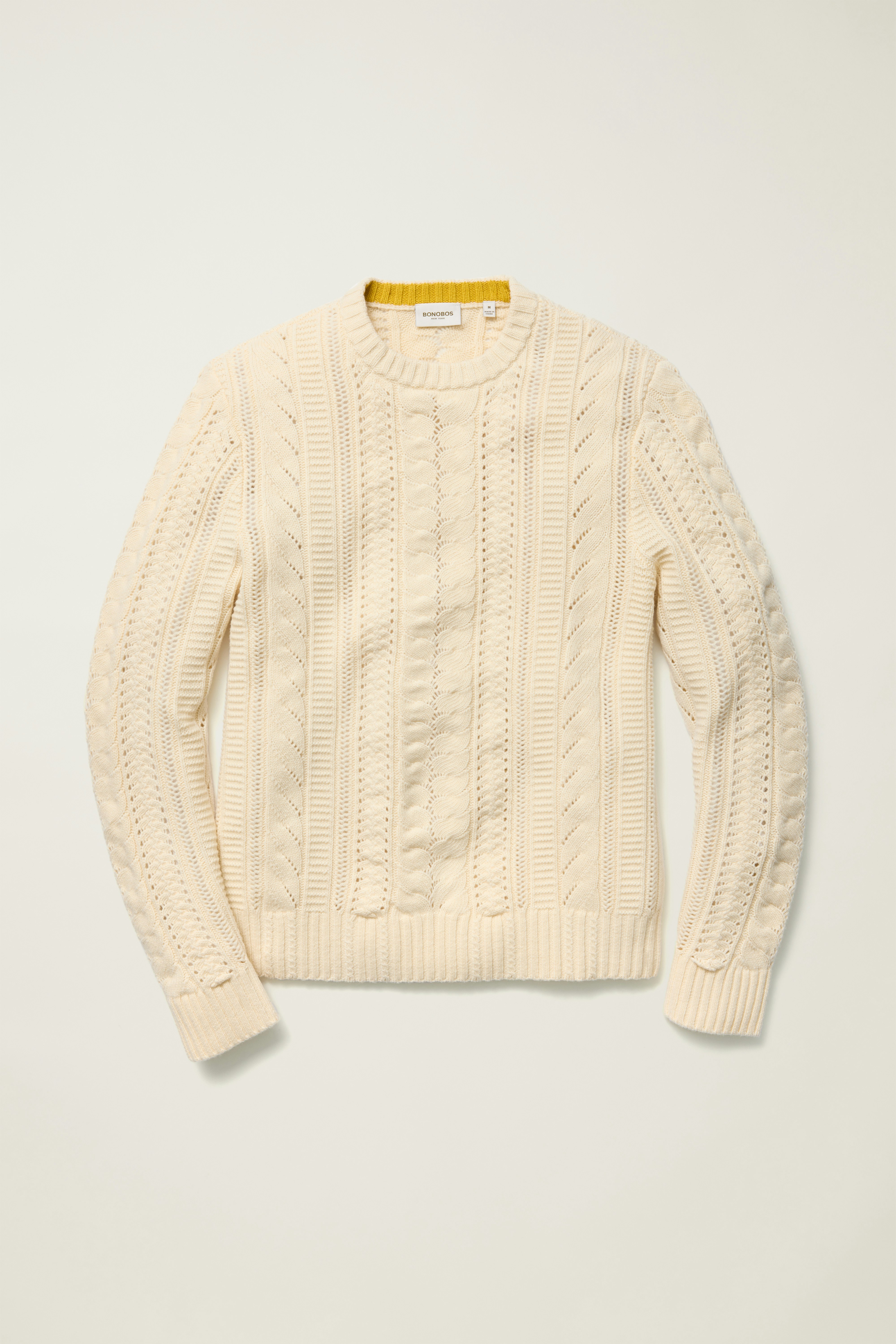 Merino Cable Sweater winter white