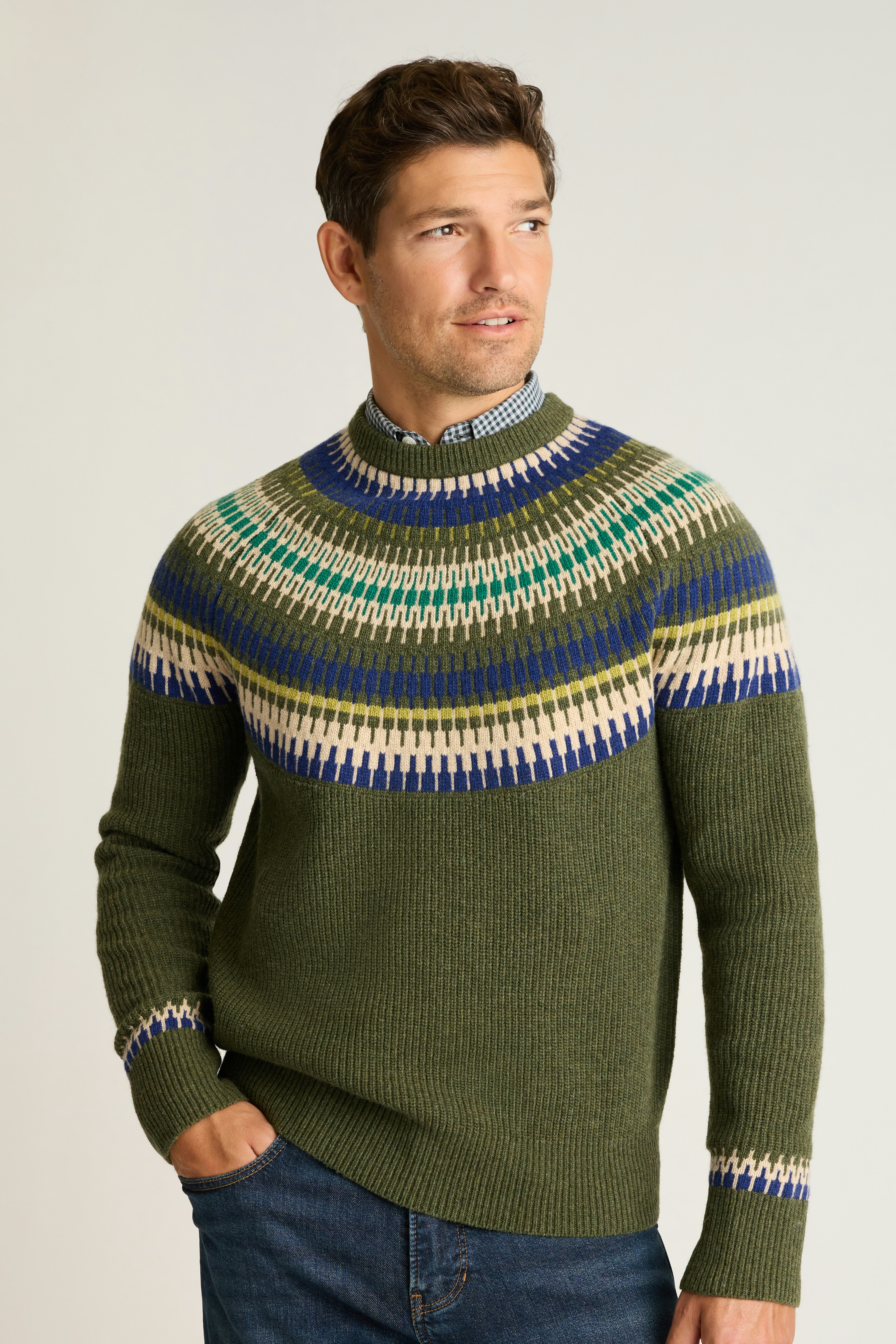 Jazzy Fair Isle Sweater green multi