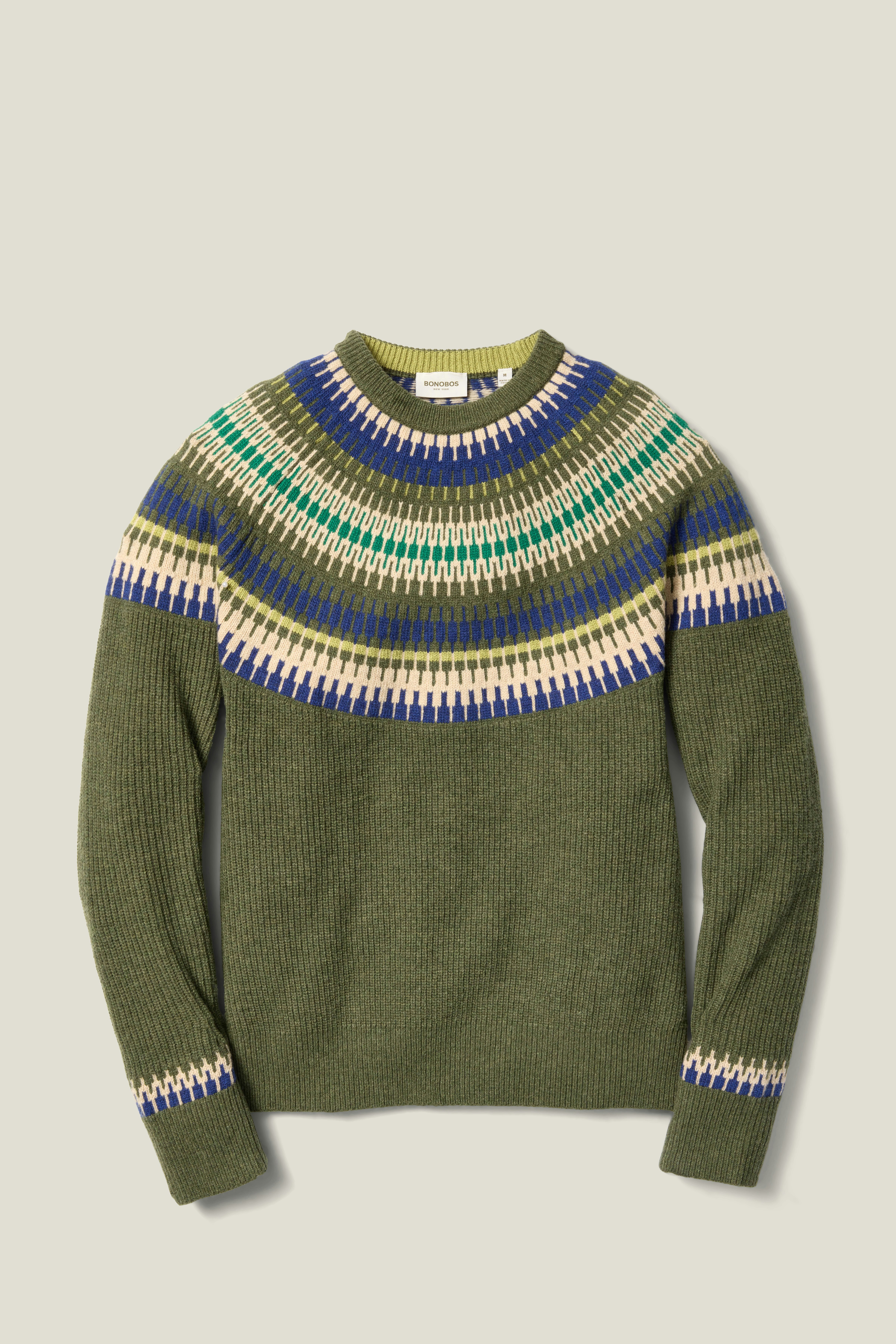 Jazzy Fair Isle Sweater green multi
