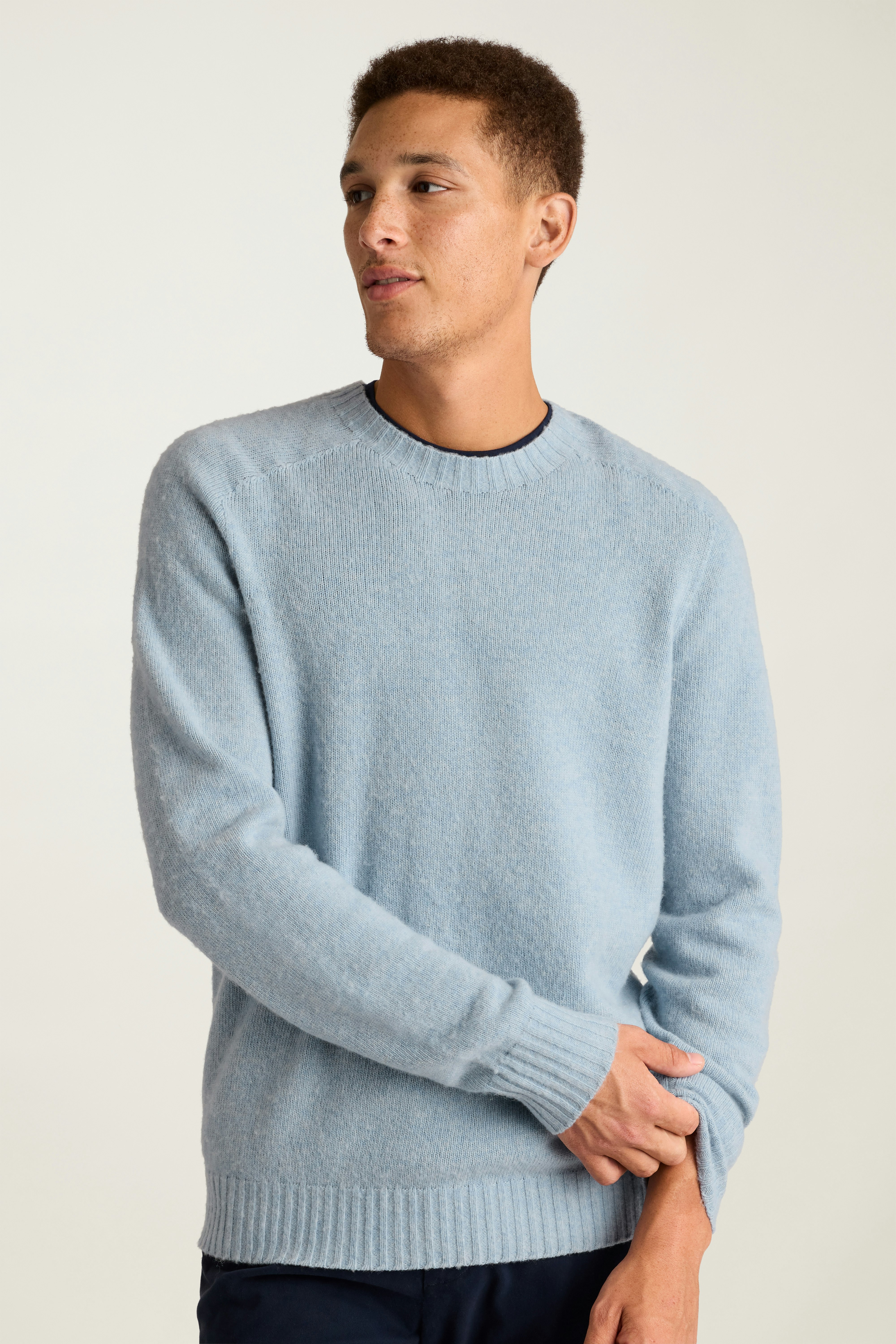 Brushed Wool Sweater light blue