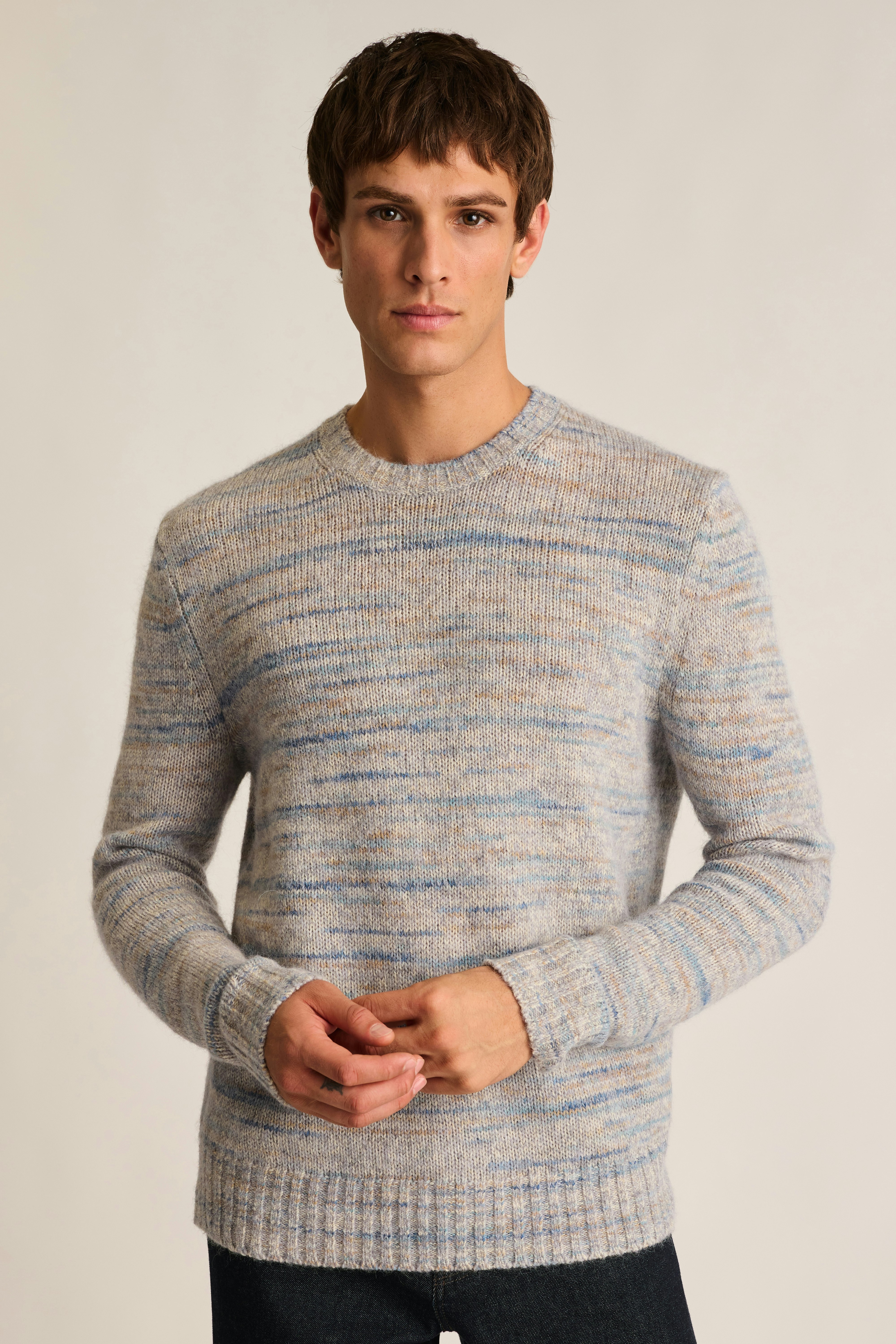 Alpaca Blend Space Dye Sweater light blue
