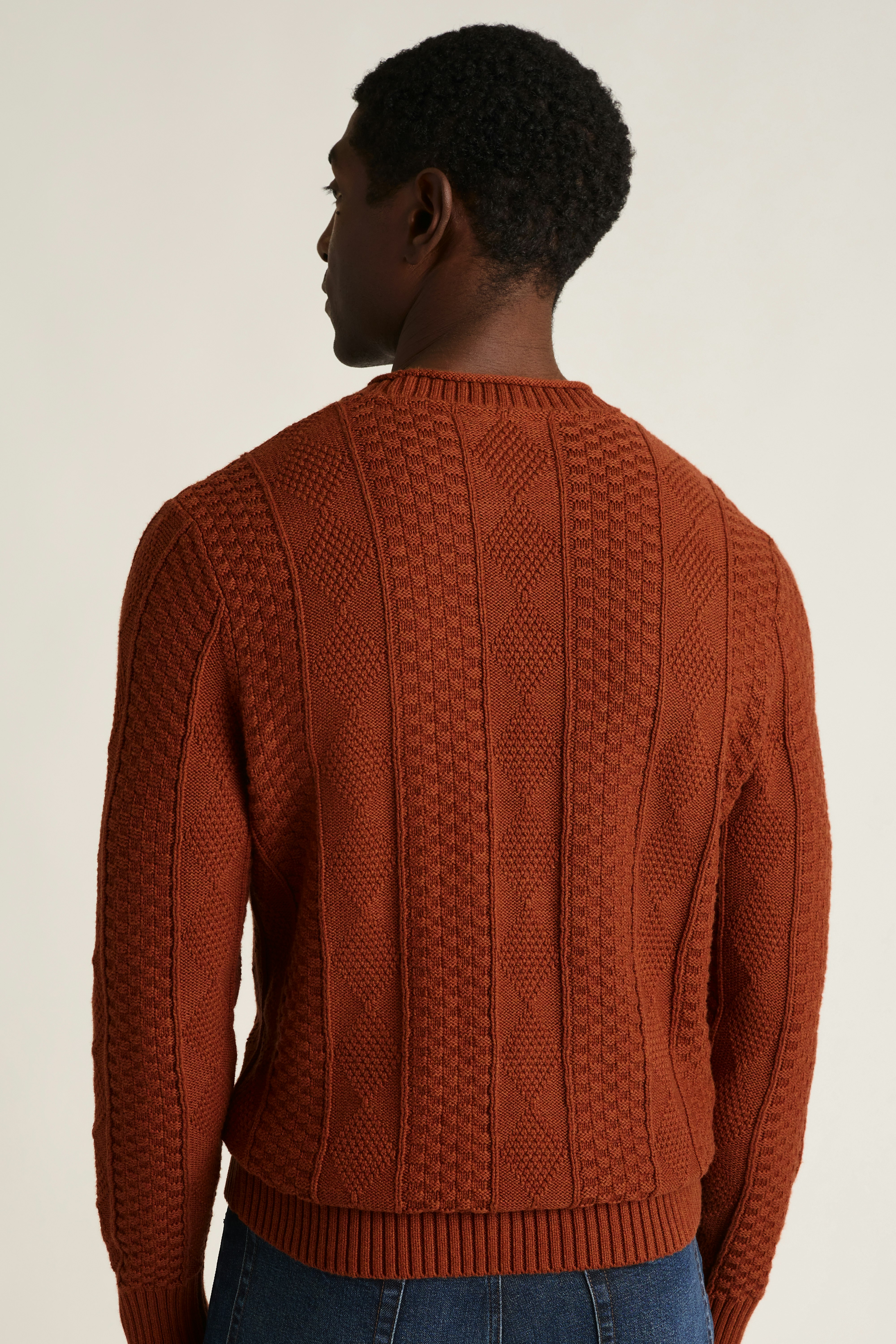 Cotton Cashmere Roll Neck Sweater rust