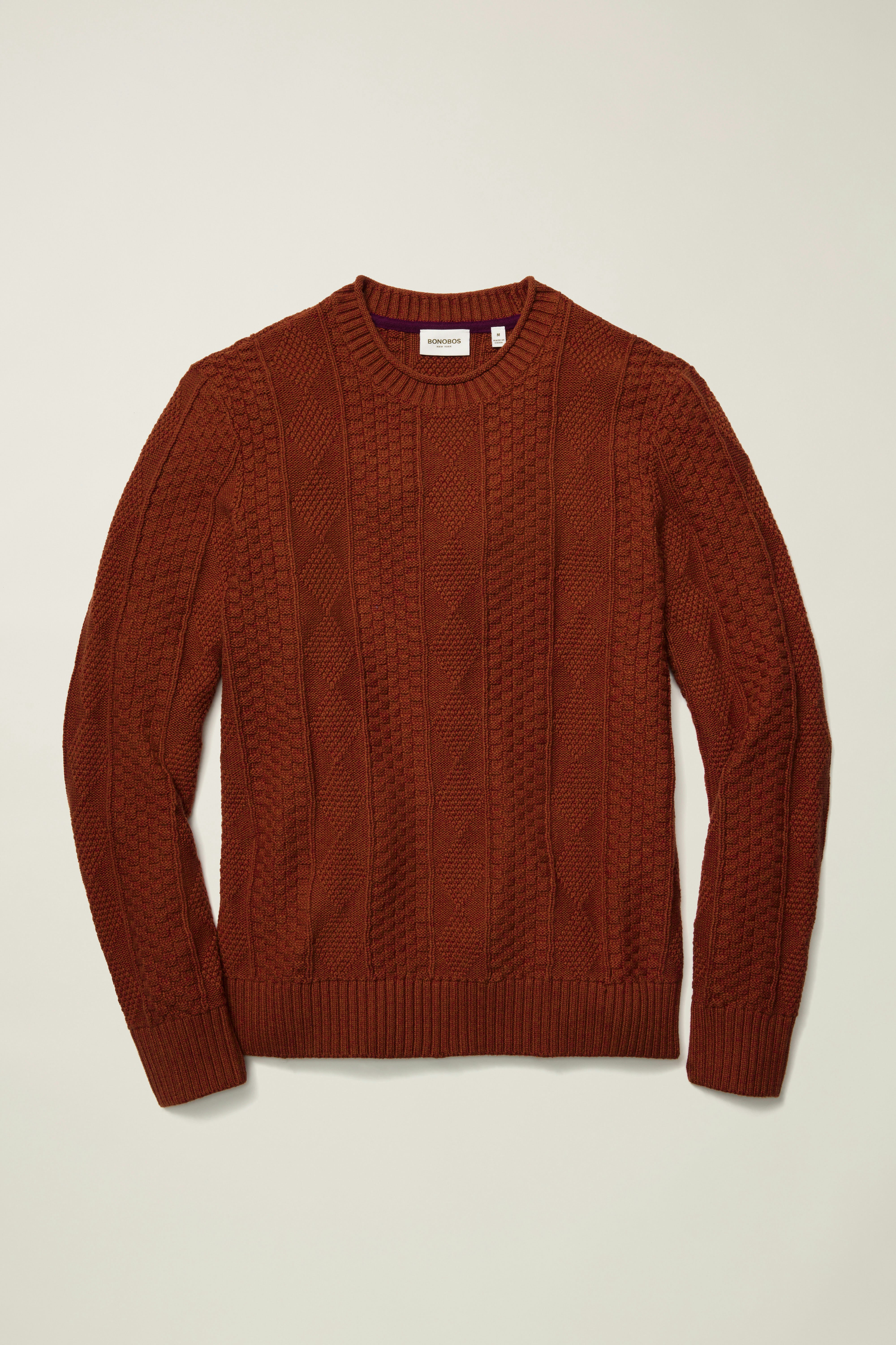 Cotton Cashmere Roll Neck Sweater rust