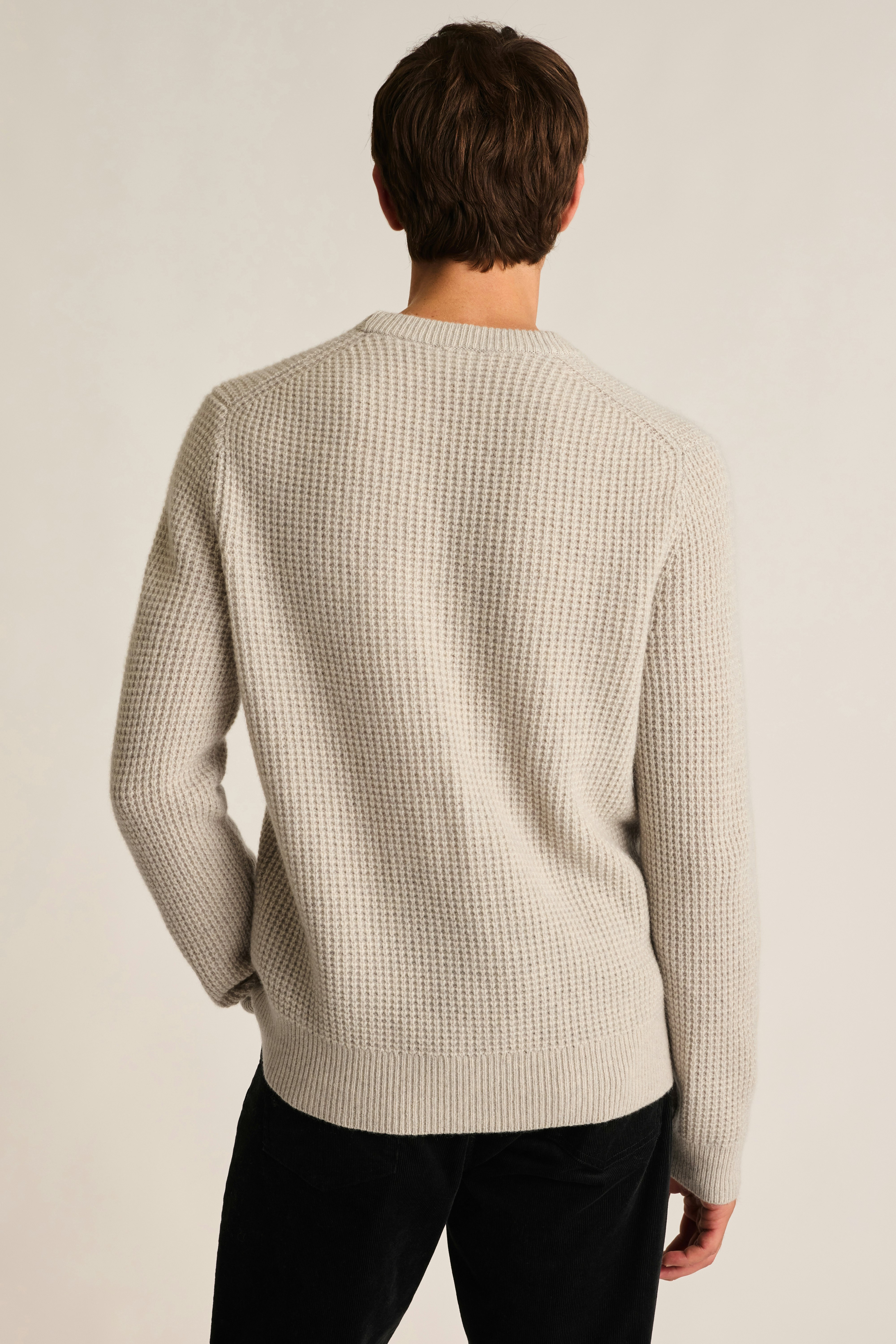 Italian Cashmere Crew Neck Sweater grey heather