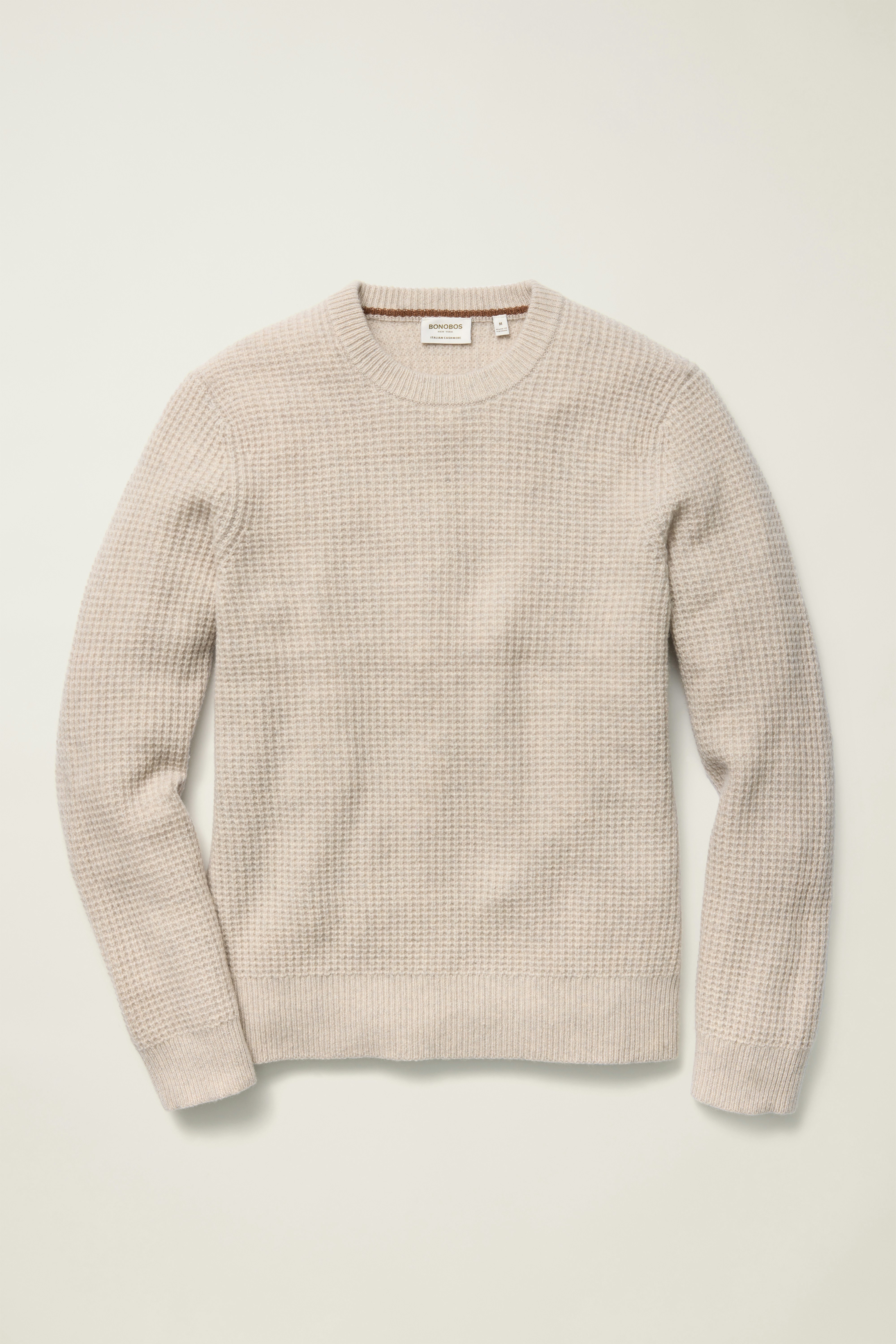 Italian Cashmere Crew Neck Sweater grey heather