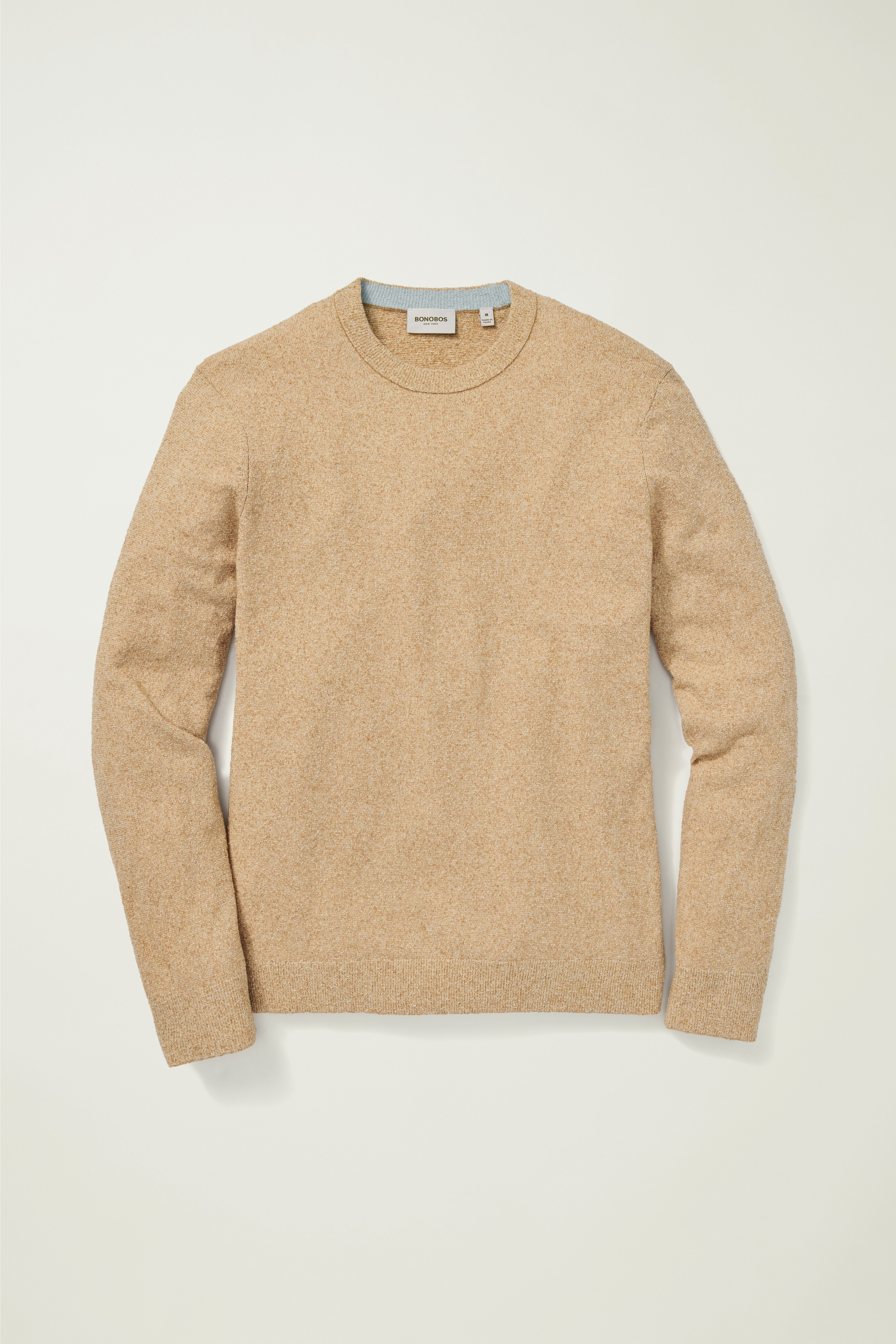 Boucle Cotton Sweater camel stripe