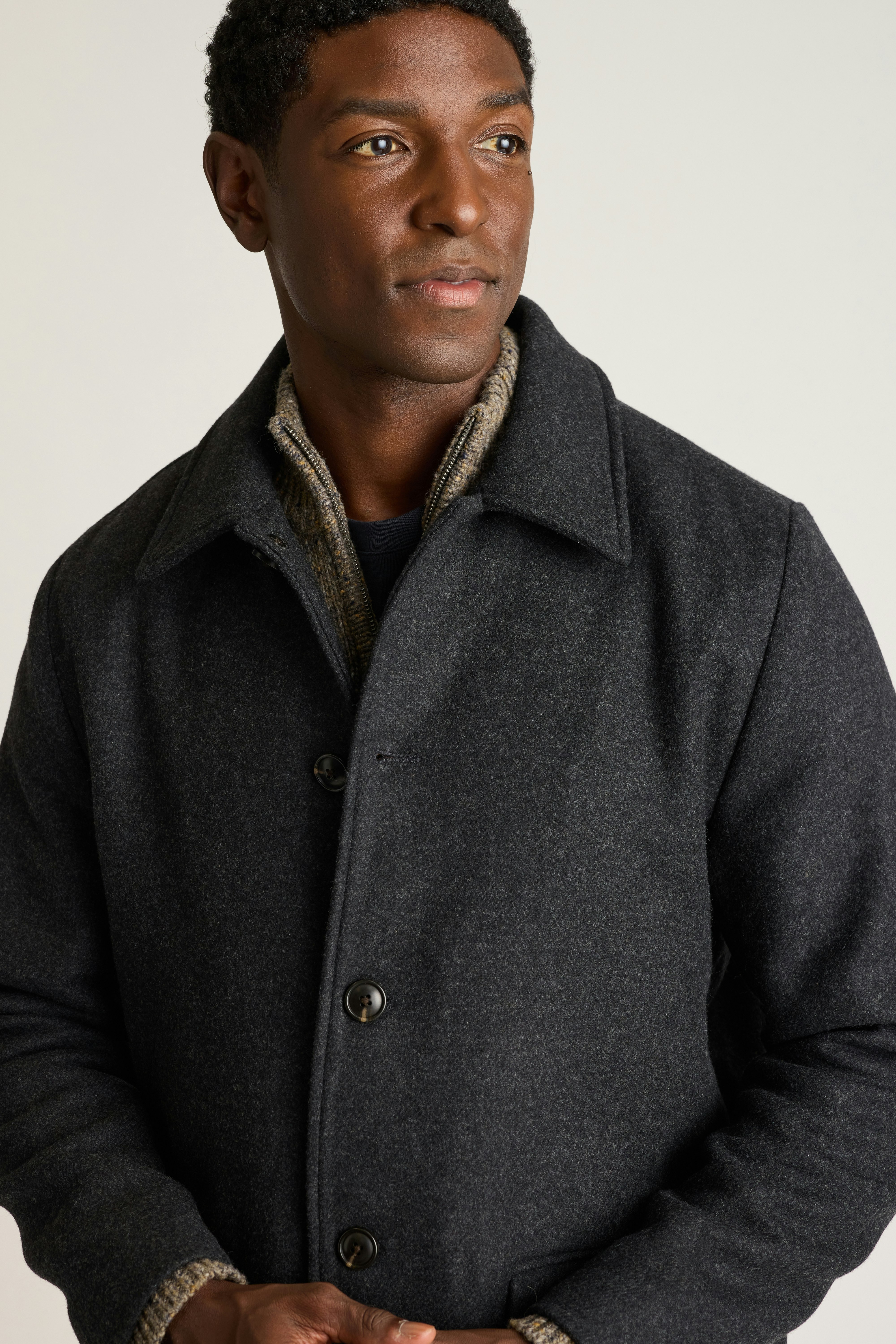 The Italian Wool Car Coat charcoal