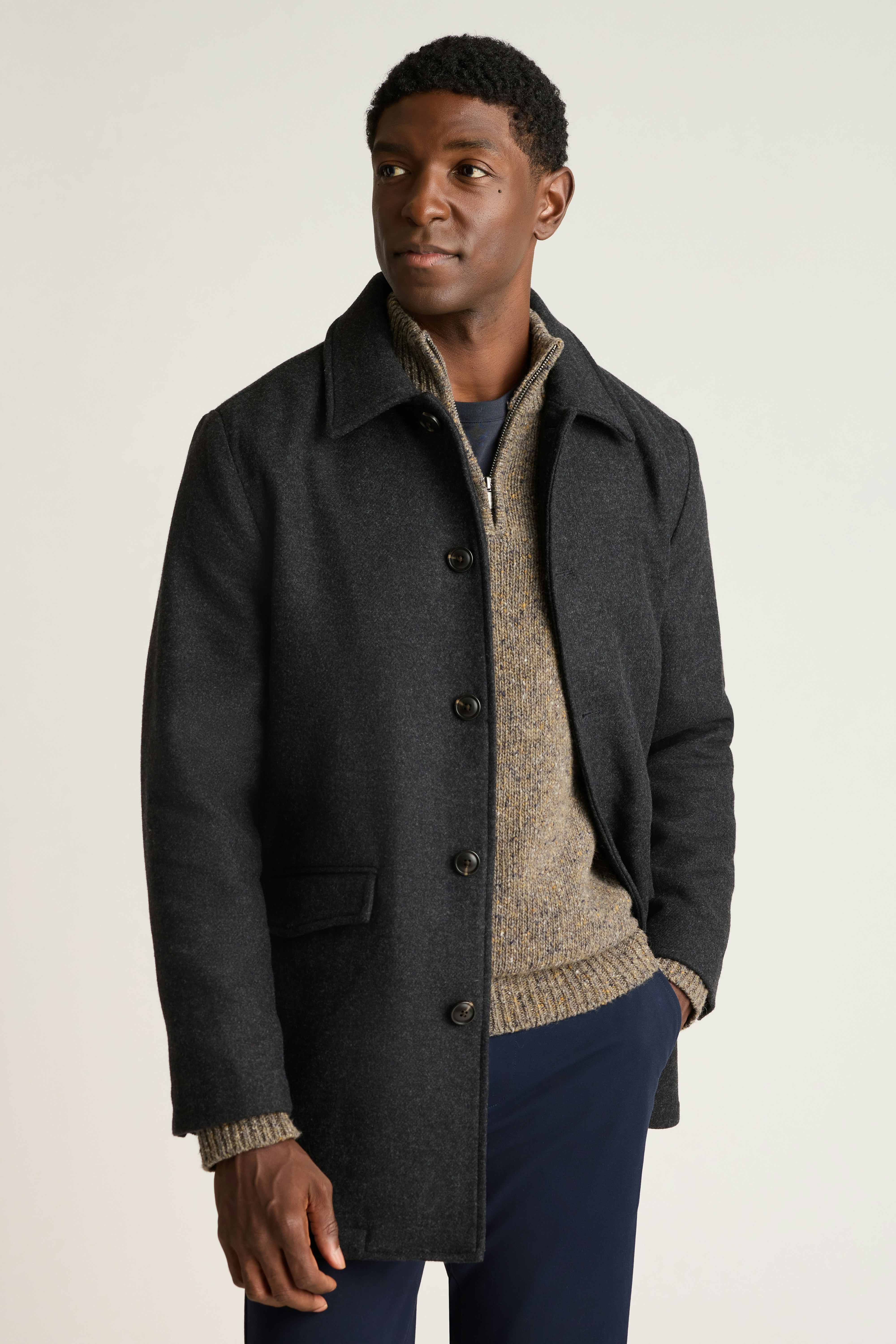 The Italian Wool Car Coat charcoal