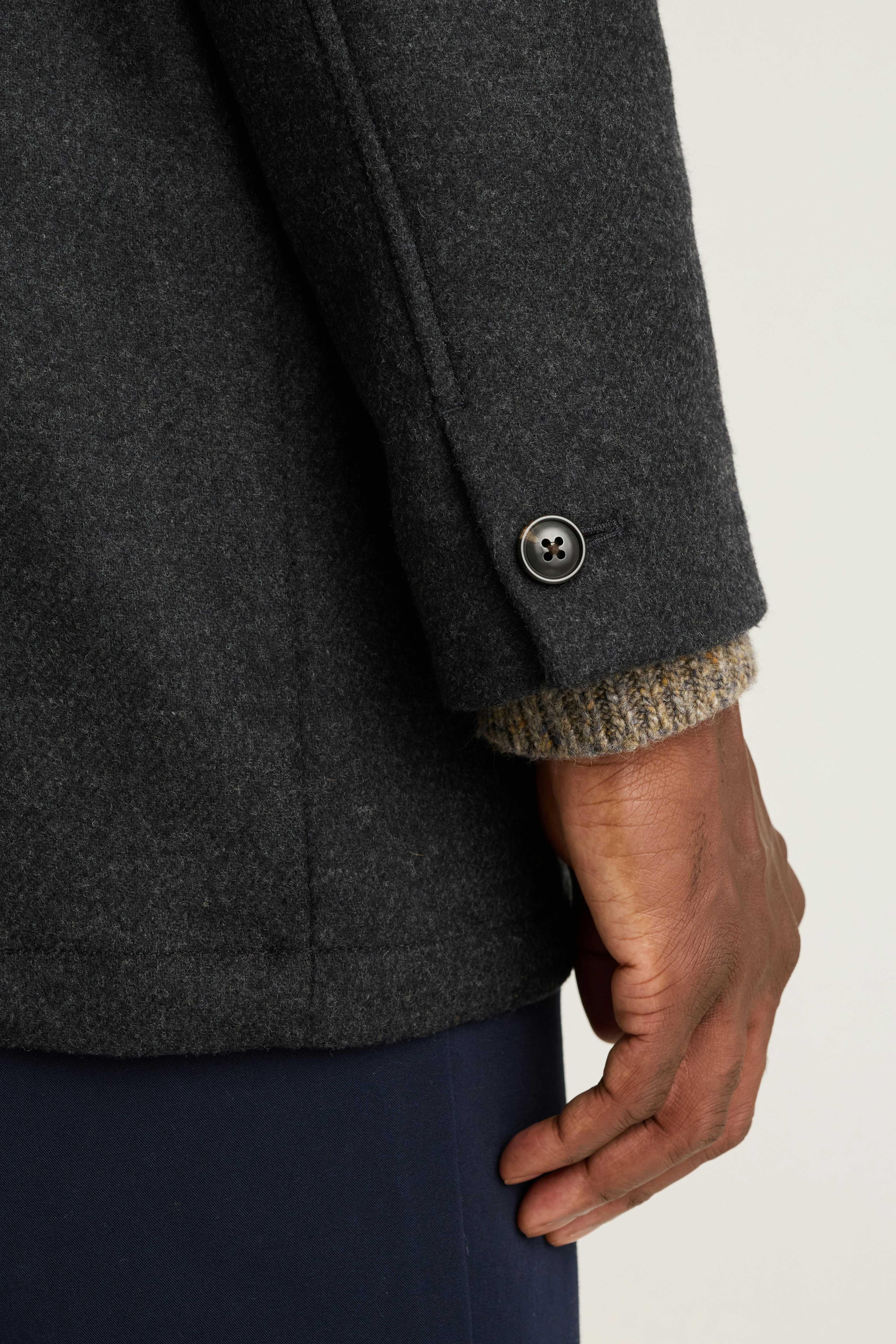 The Italian Wool Car Coat charcoal