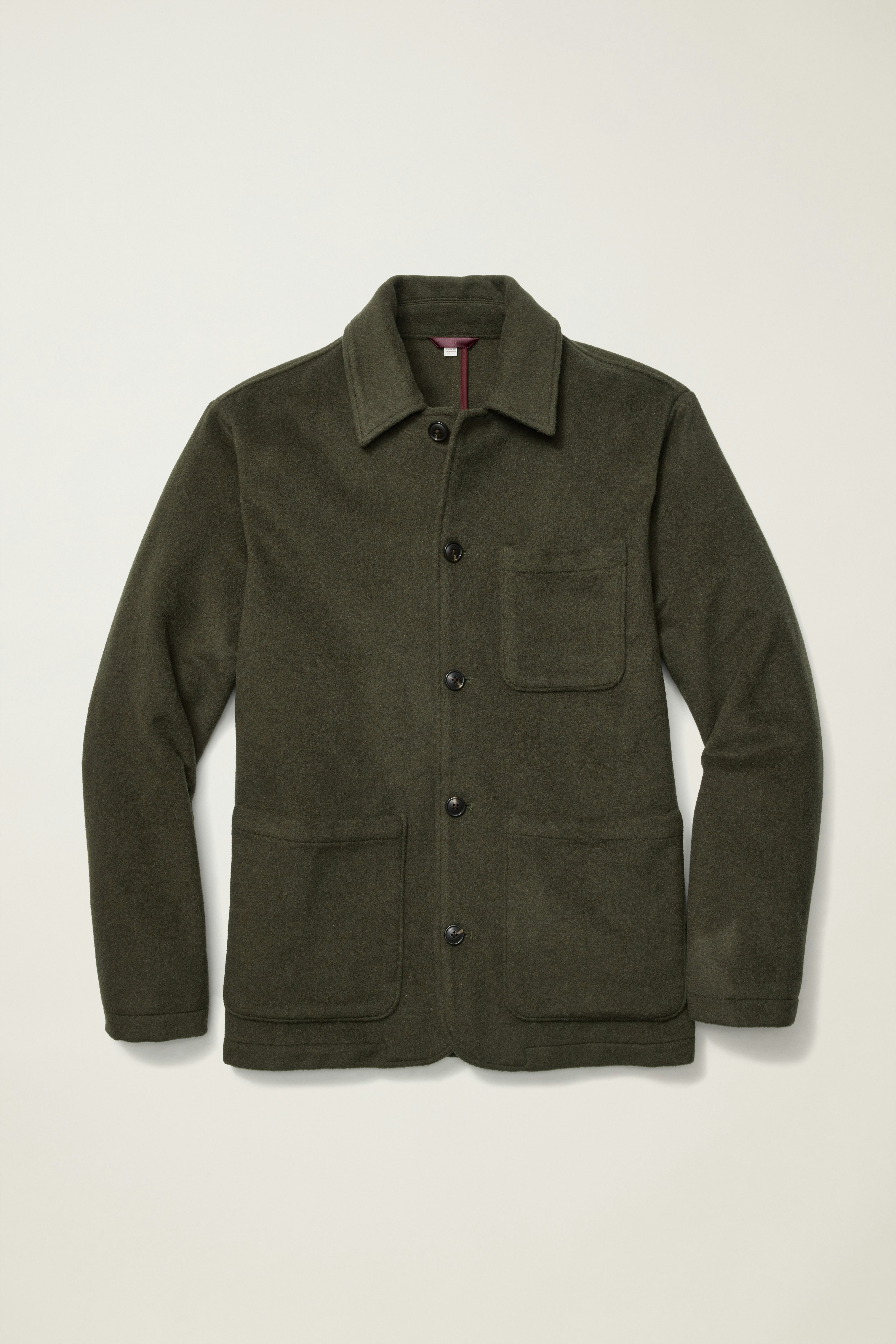 Wool Cashmere Chore Jacket olive green