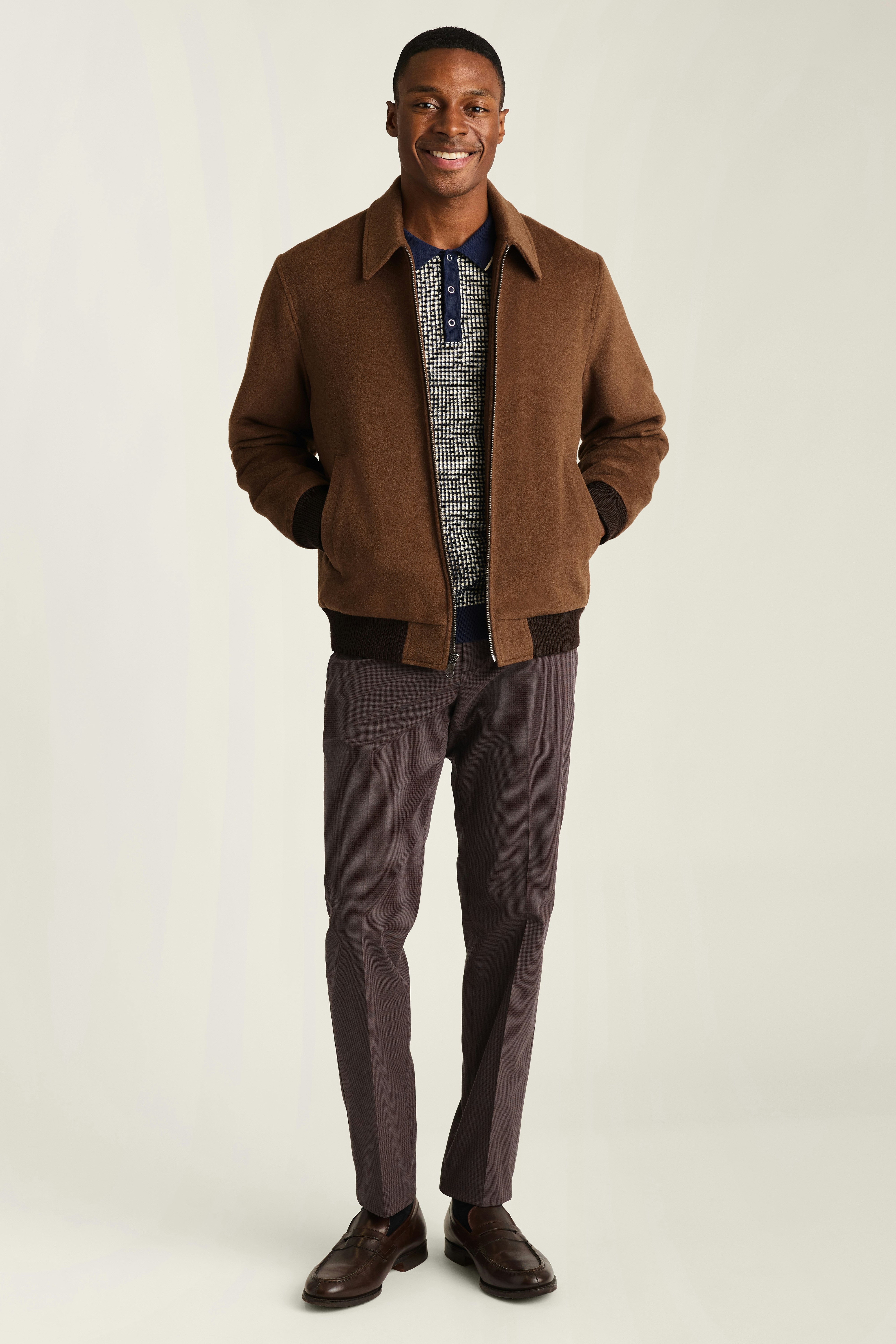 The Italian Wool Bomber chocolate brown