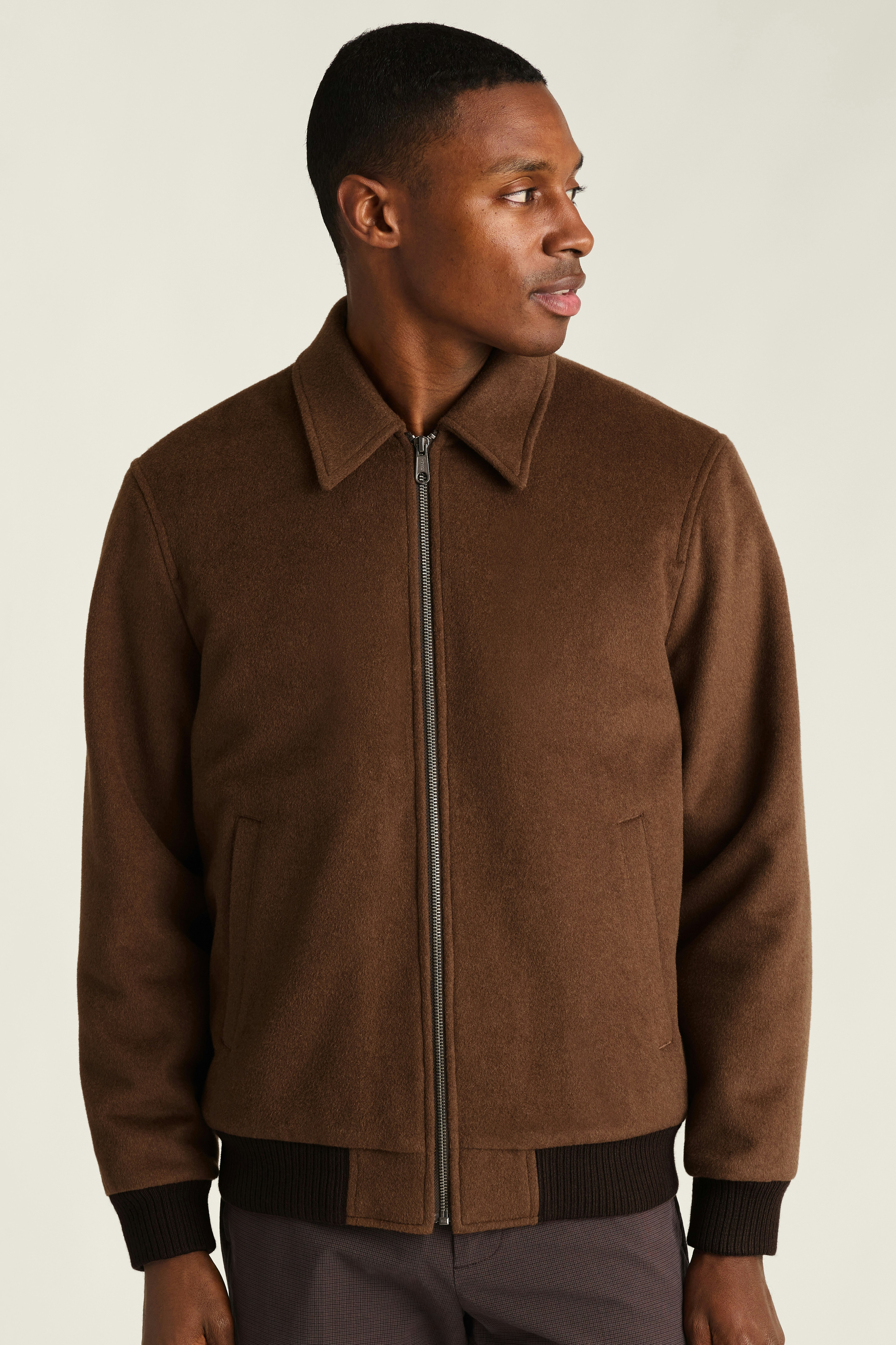The Italian Wool Bomber chocolate brown