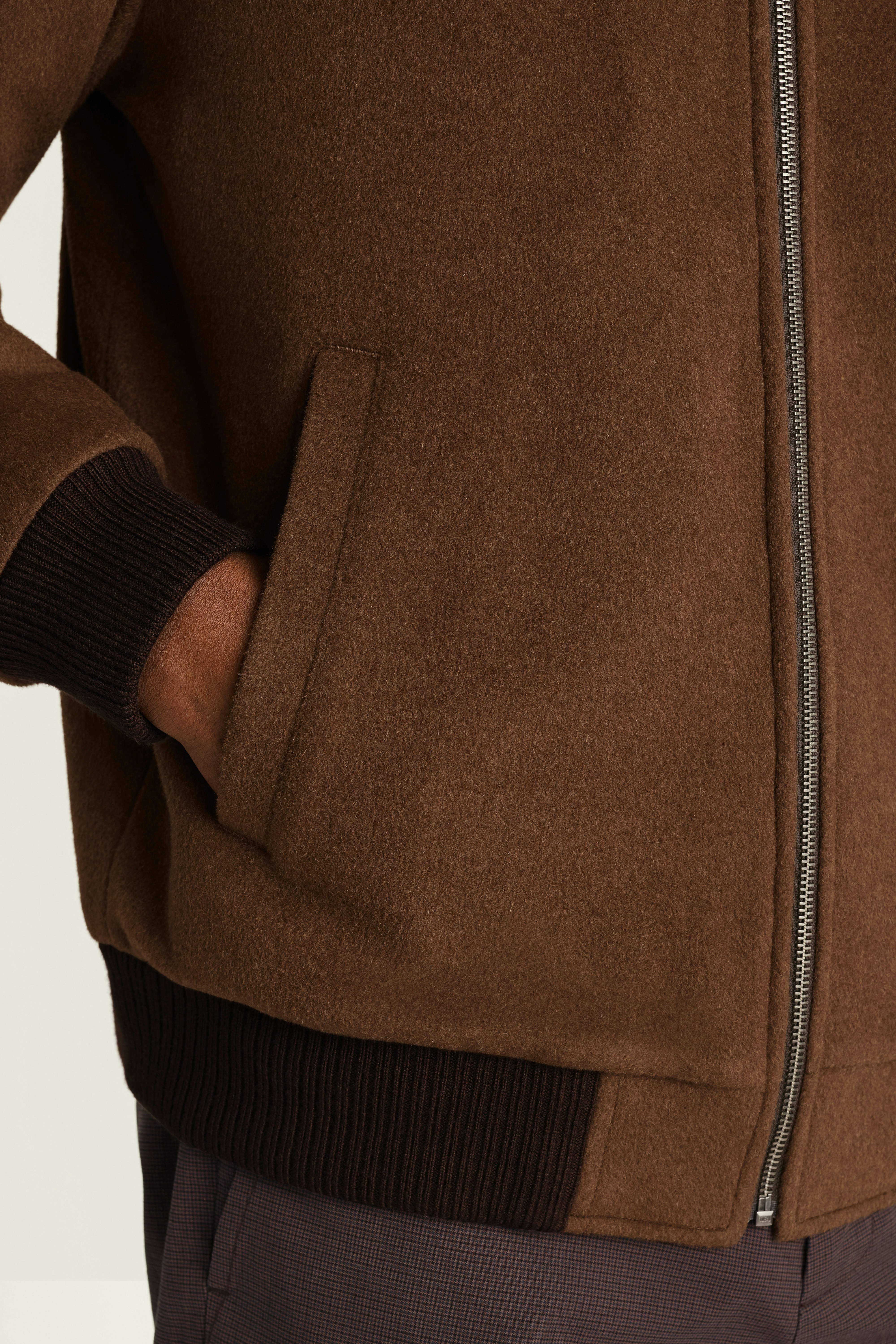 The Italian Wool Bomber chocolate brown