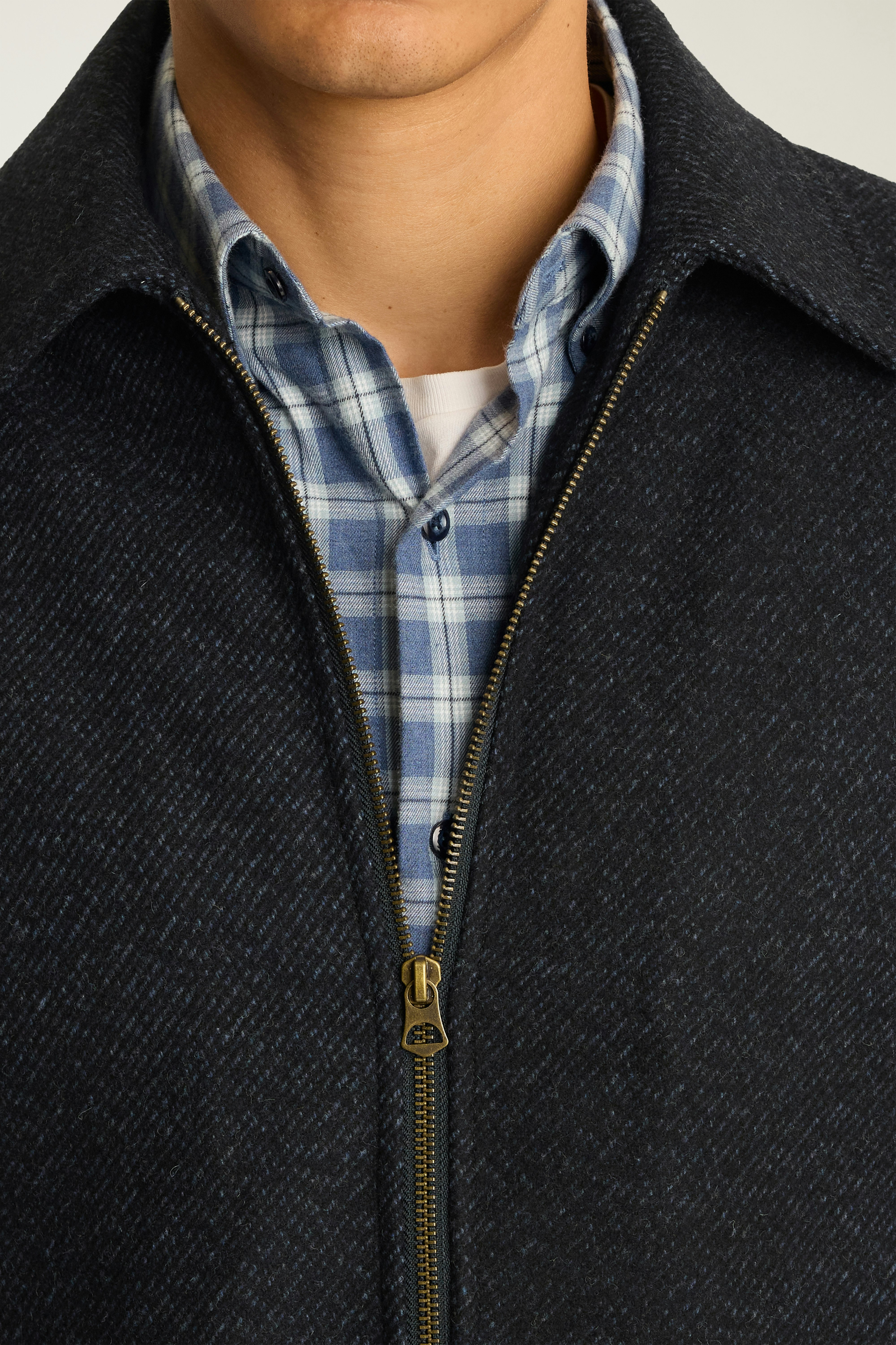 The Italian Wool Bomber navy blue jaspe