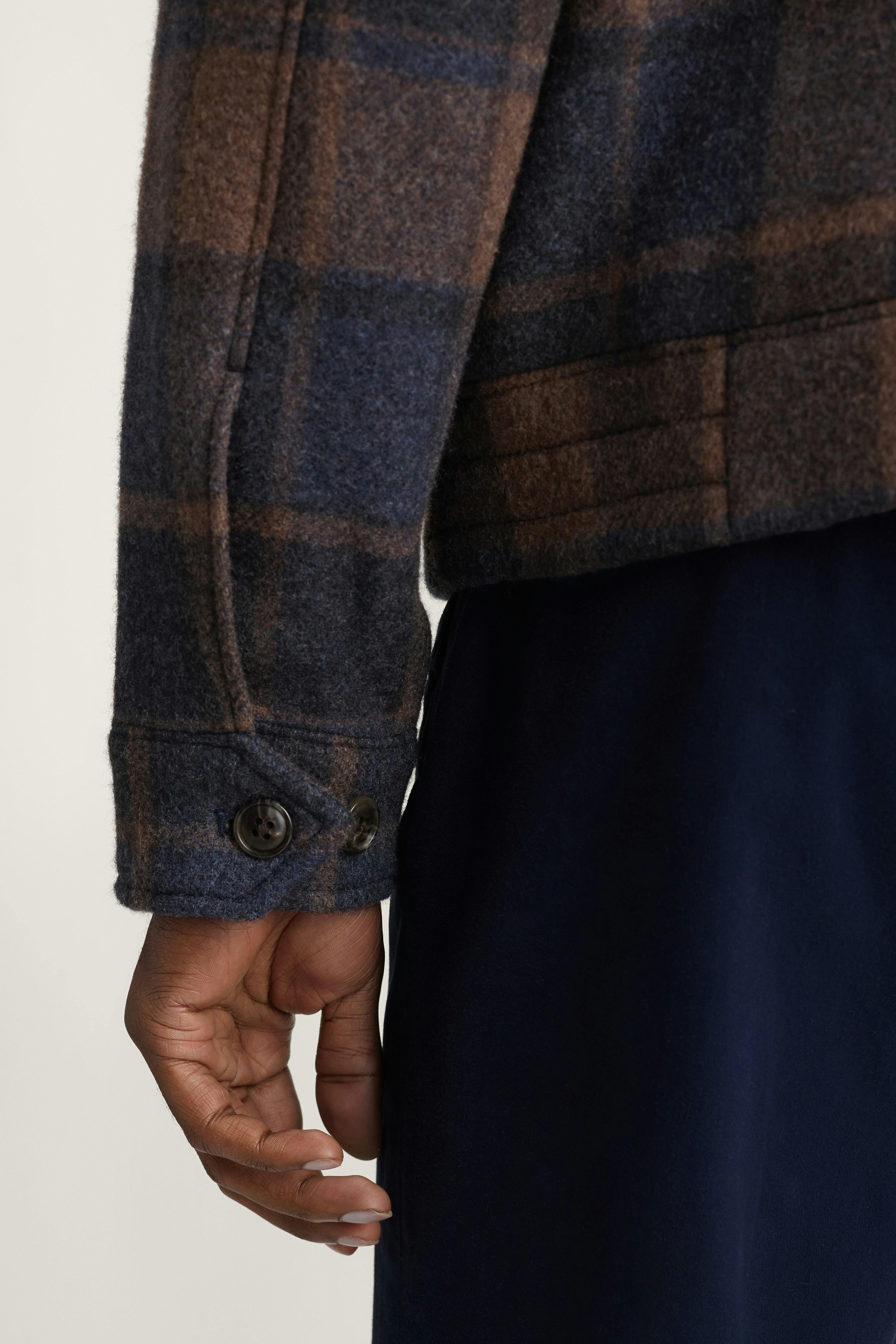 The Italian Wool Deck Jacket navy khaki check 5 The Italian Wool Deck Jacket navy khaki check