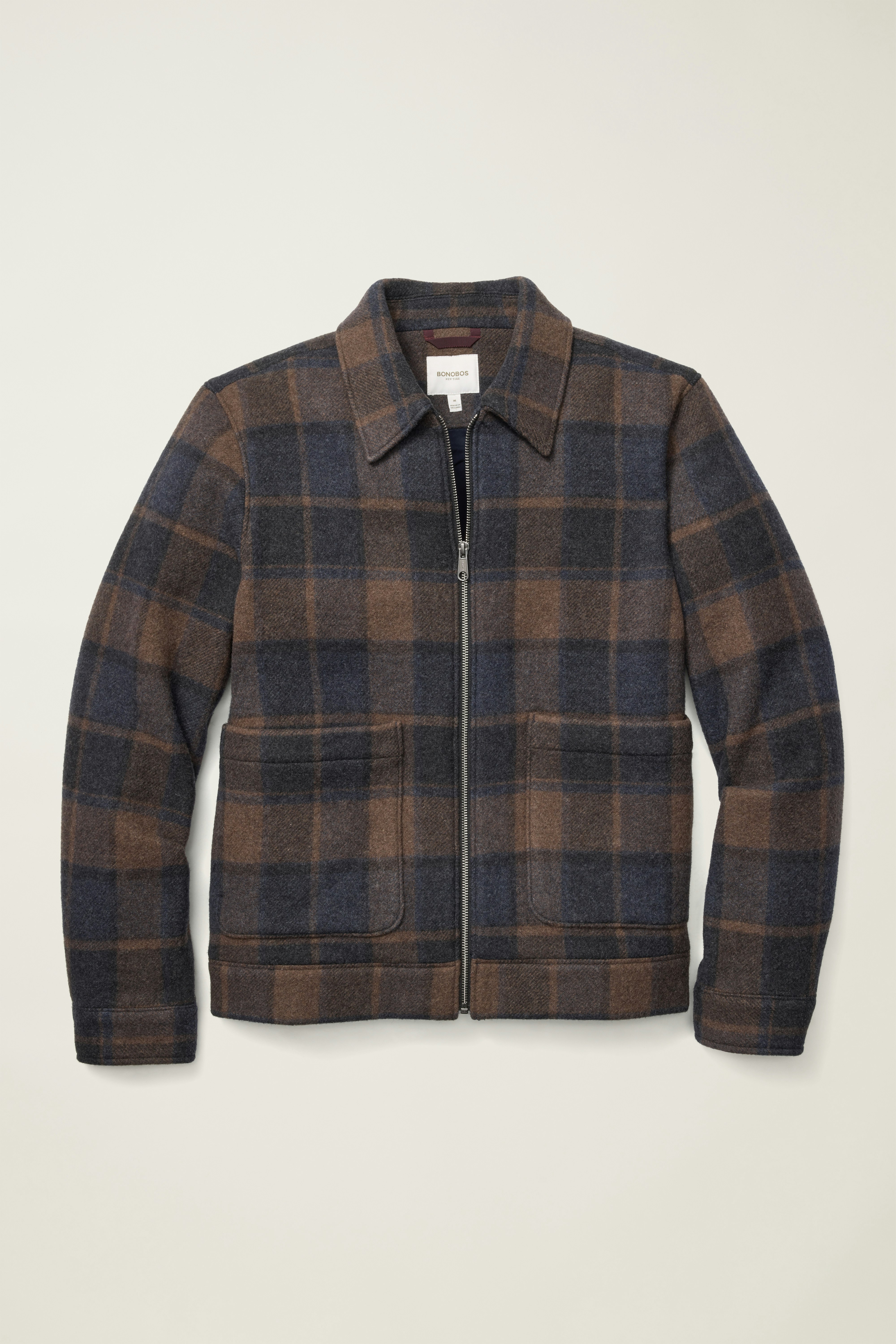 The Italian Wool Deck Jacket navy khaki check 7 The Italian Wool Deck Jacket navy khaki check