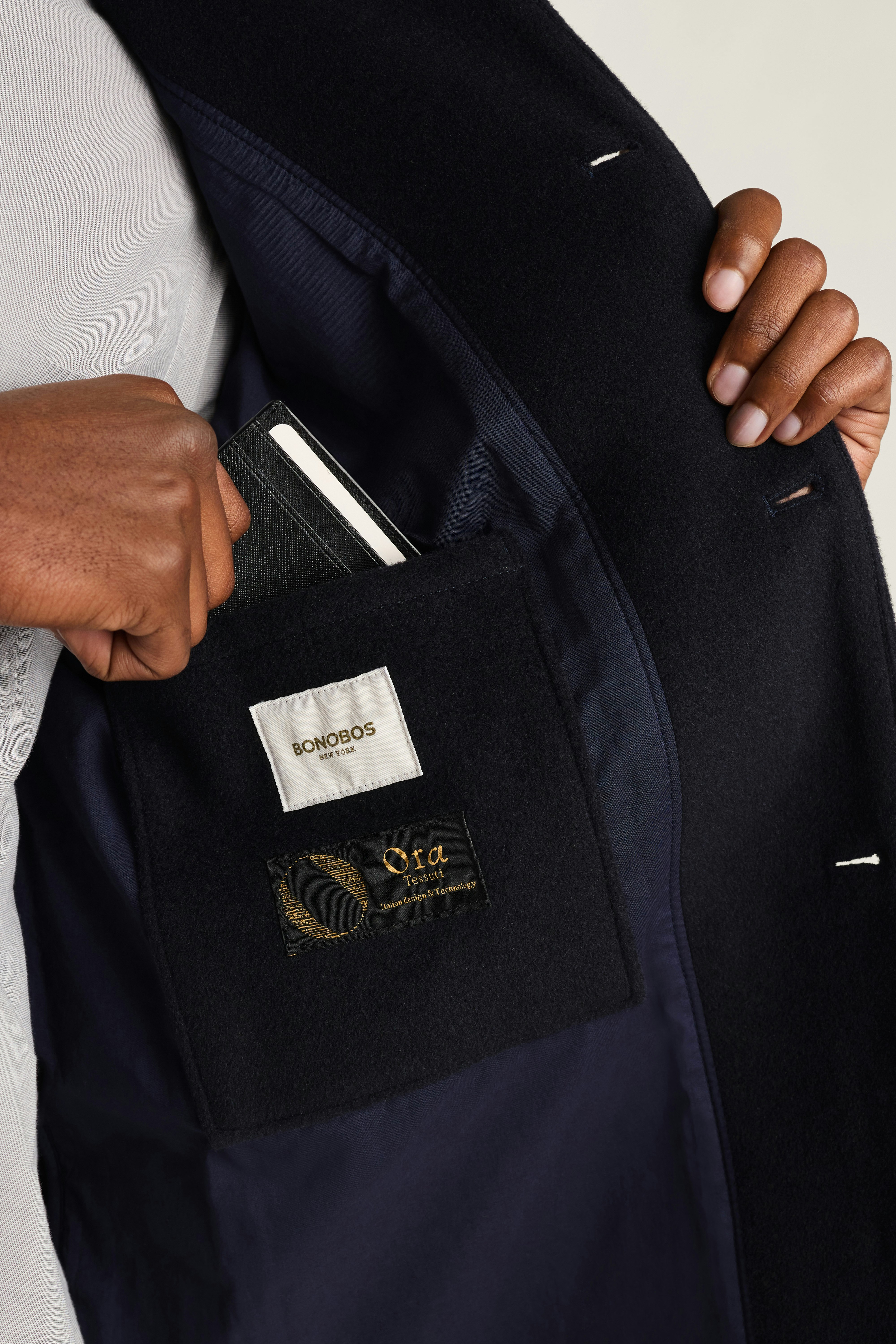 Wool Cashmere Chore Jacket dark navy blue