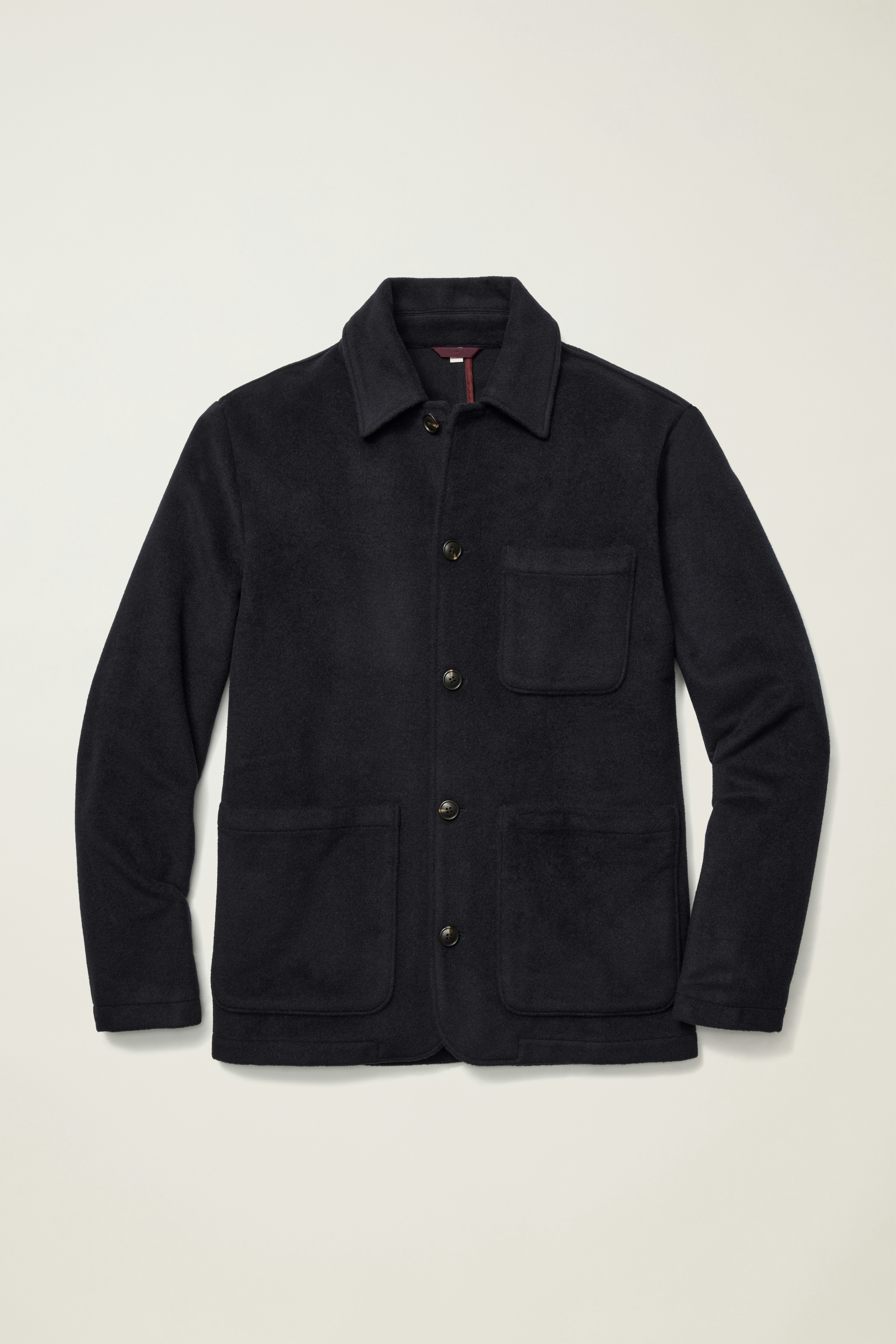 Wool Cashmere Chore Jacket dark navy blue