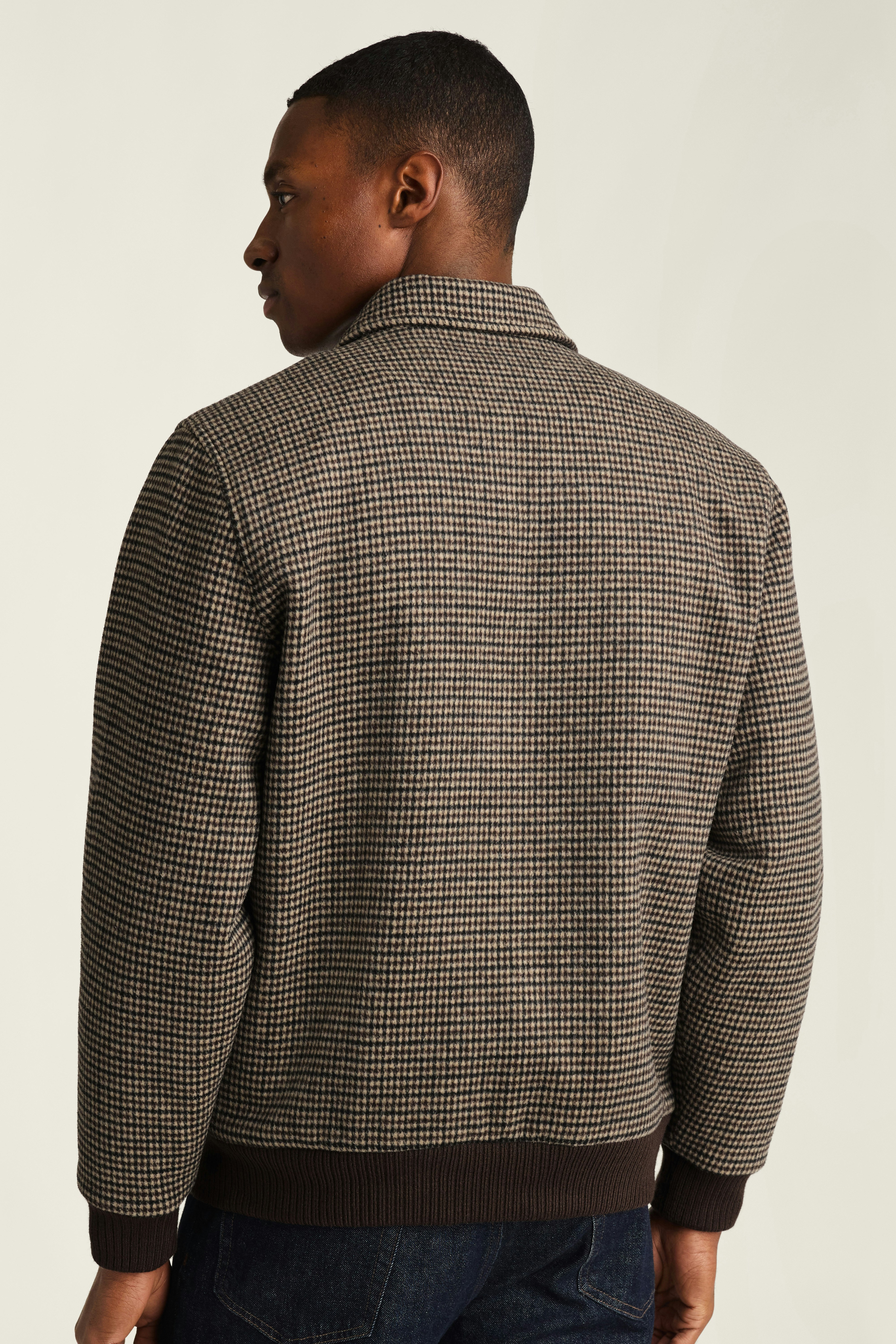 The Italian Wool Bomber black khaki check