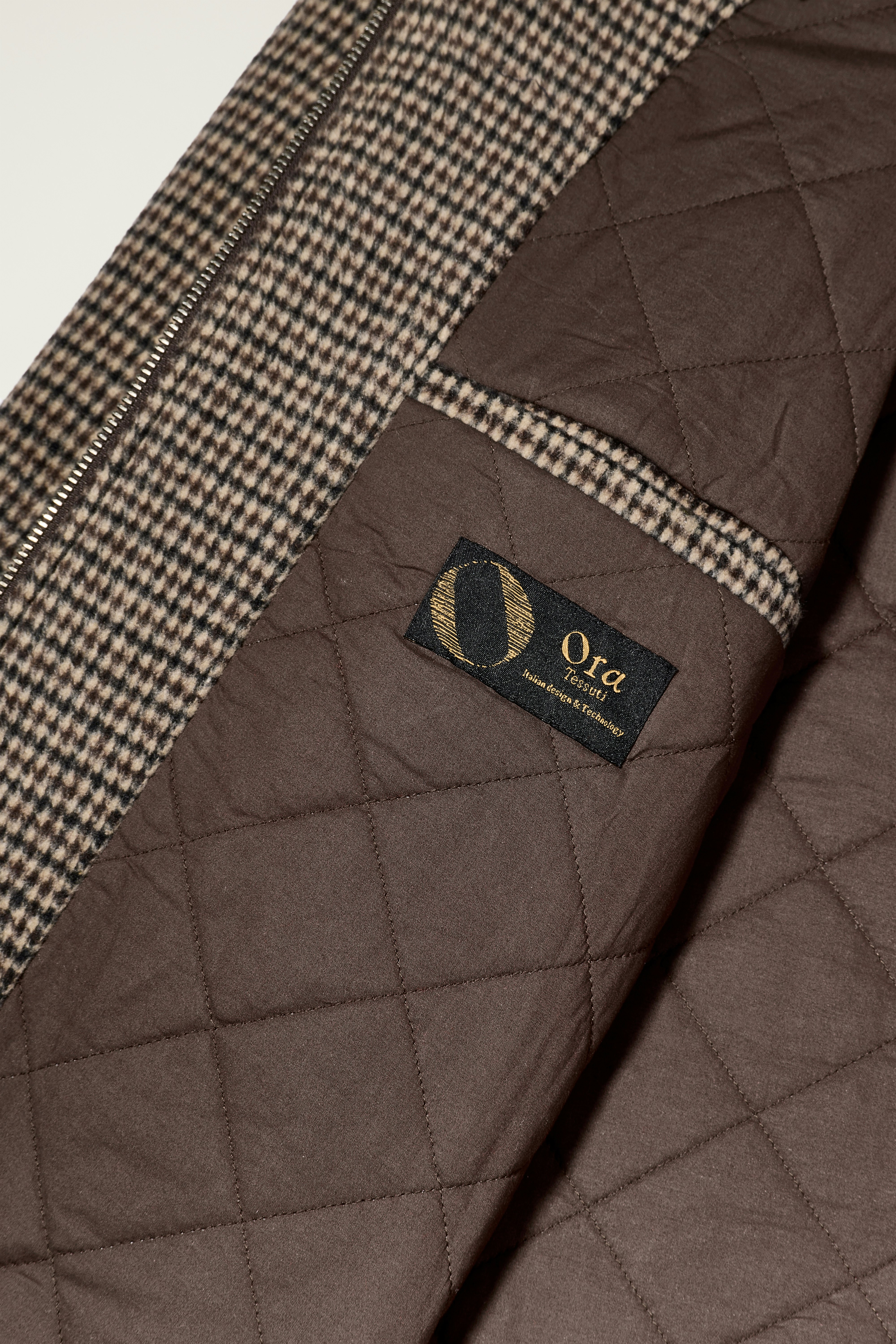 The Italian Wool Bomber black khaki check