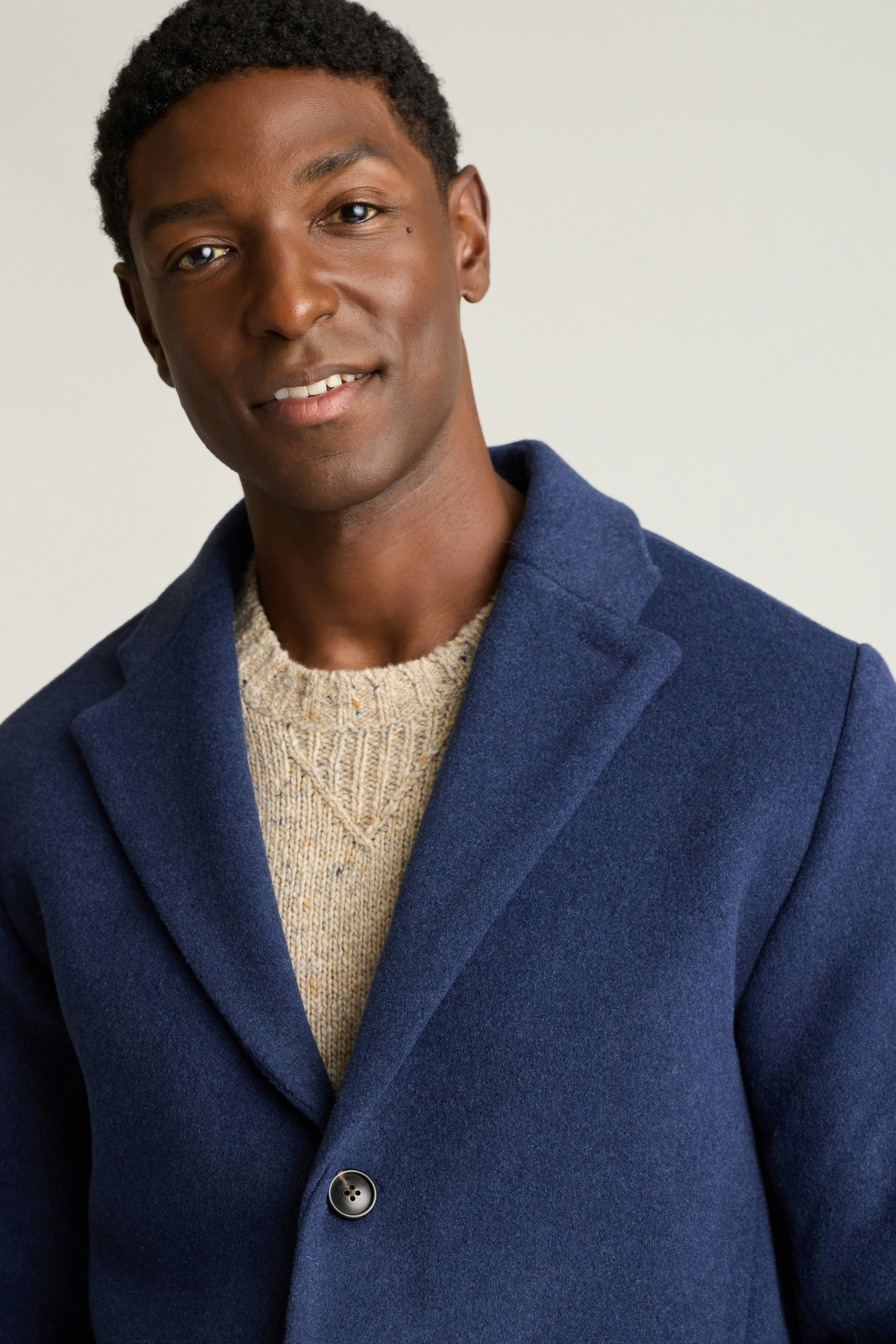 The Italian Wool Cashmere Topcoat light navy blue