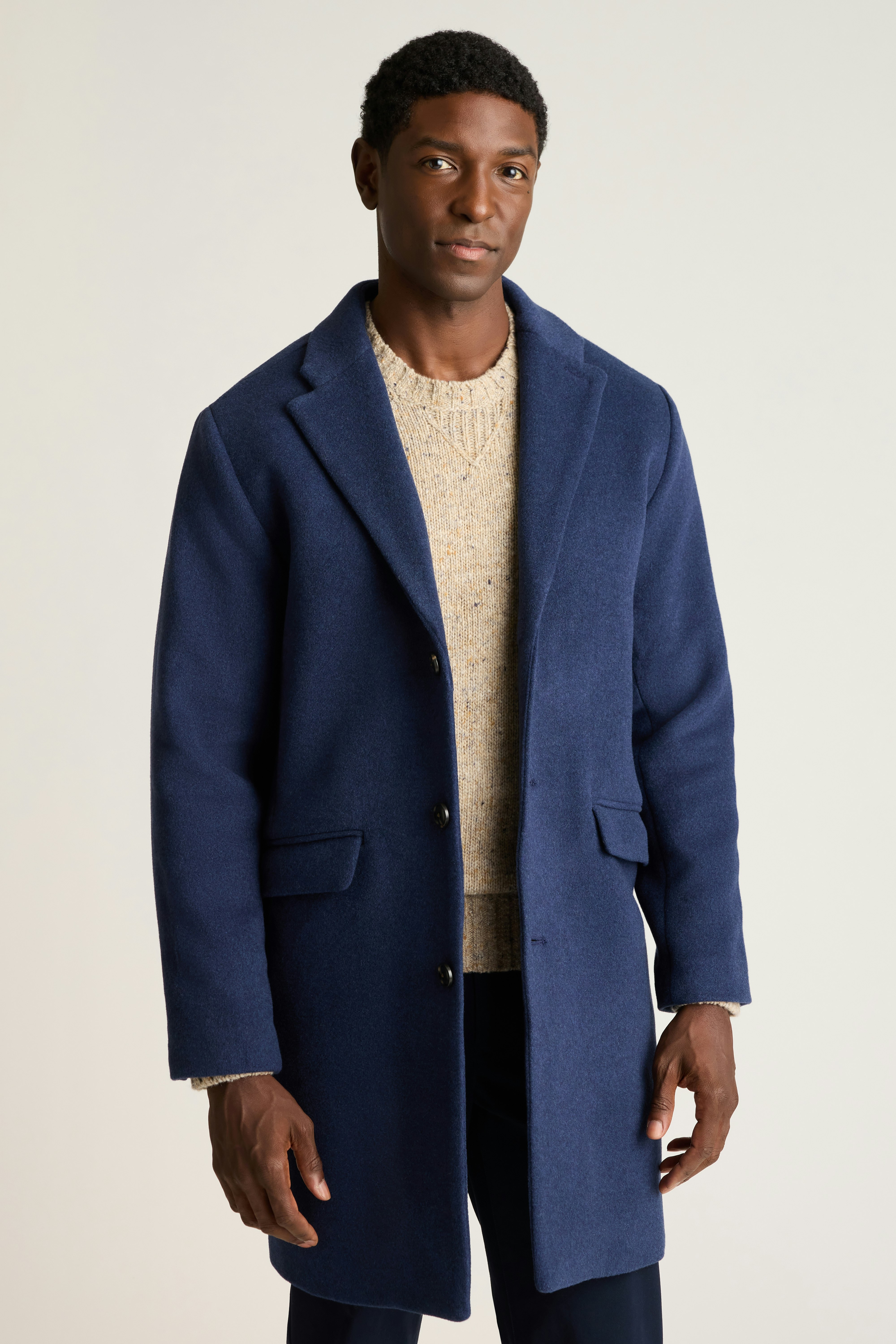 The Italian Wool Cashmere Topcoat light navy blue