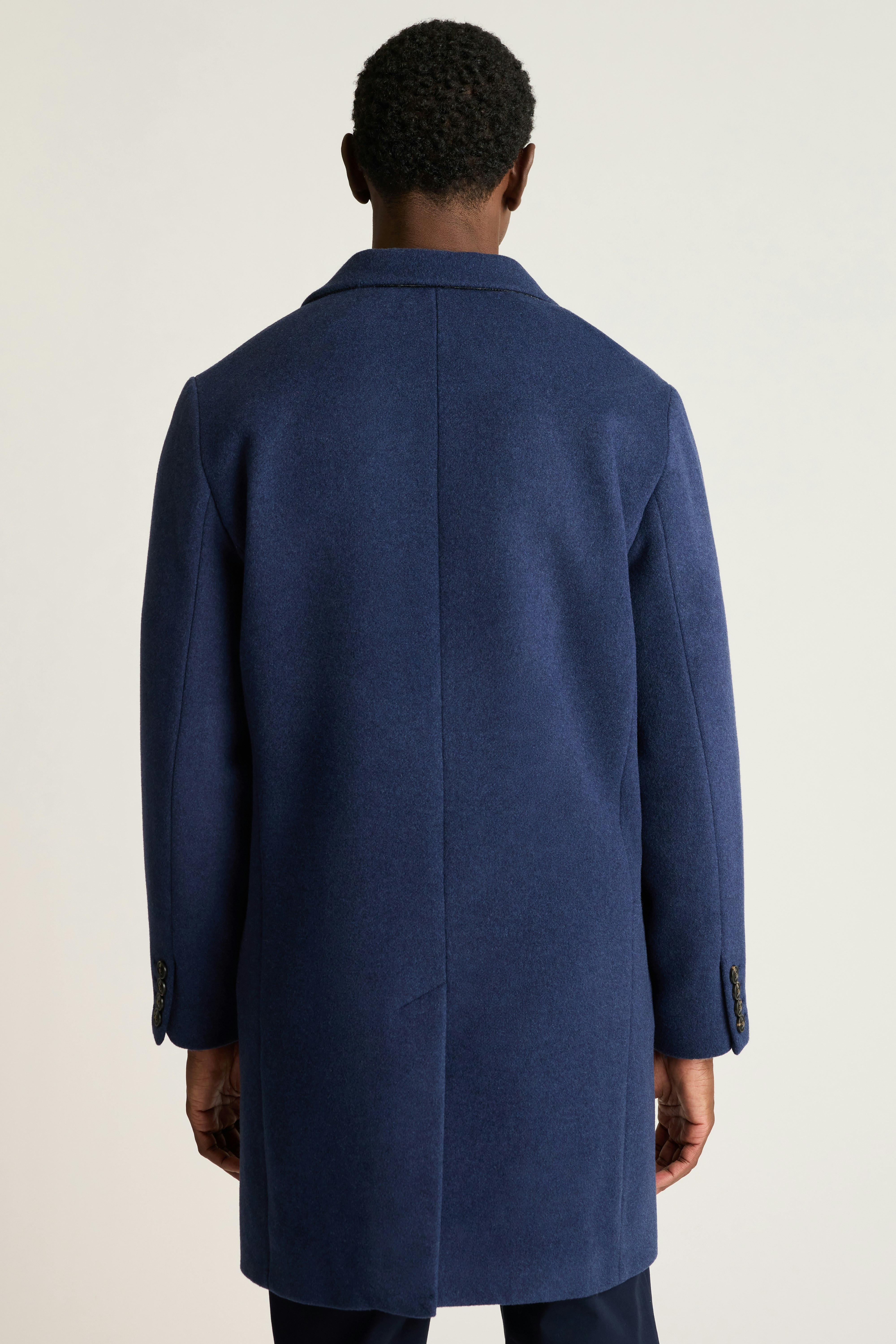 The Italian Wool Cashmere Topcoat light navy blue