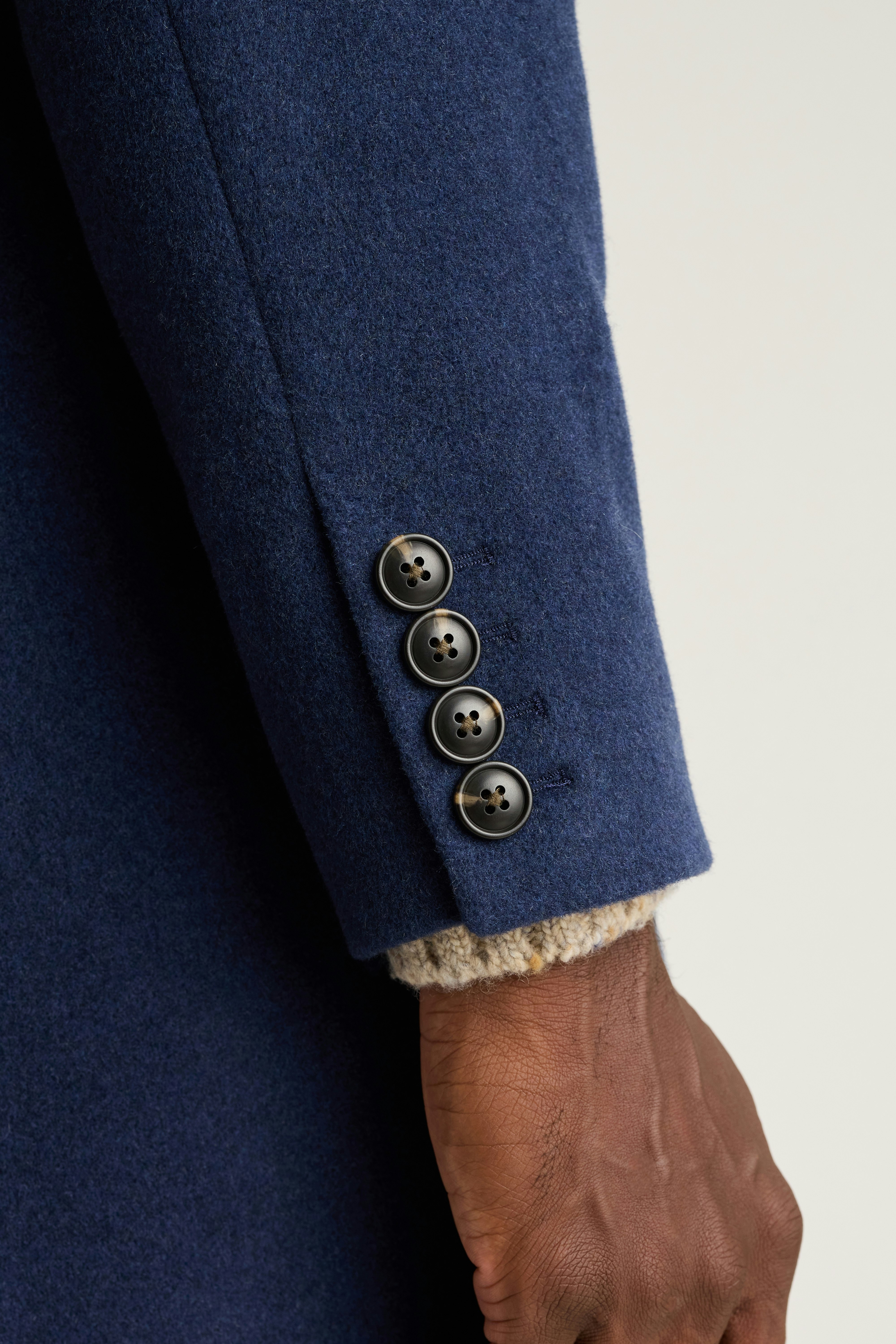 The Italian Wool Cashmere Topcoat light navy blue