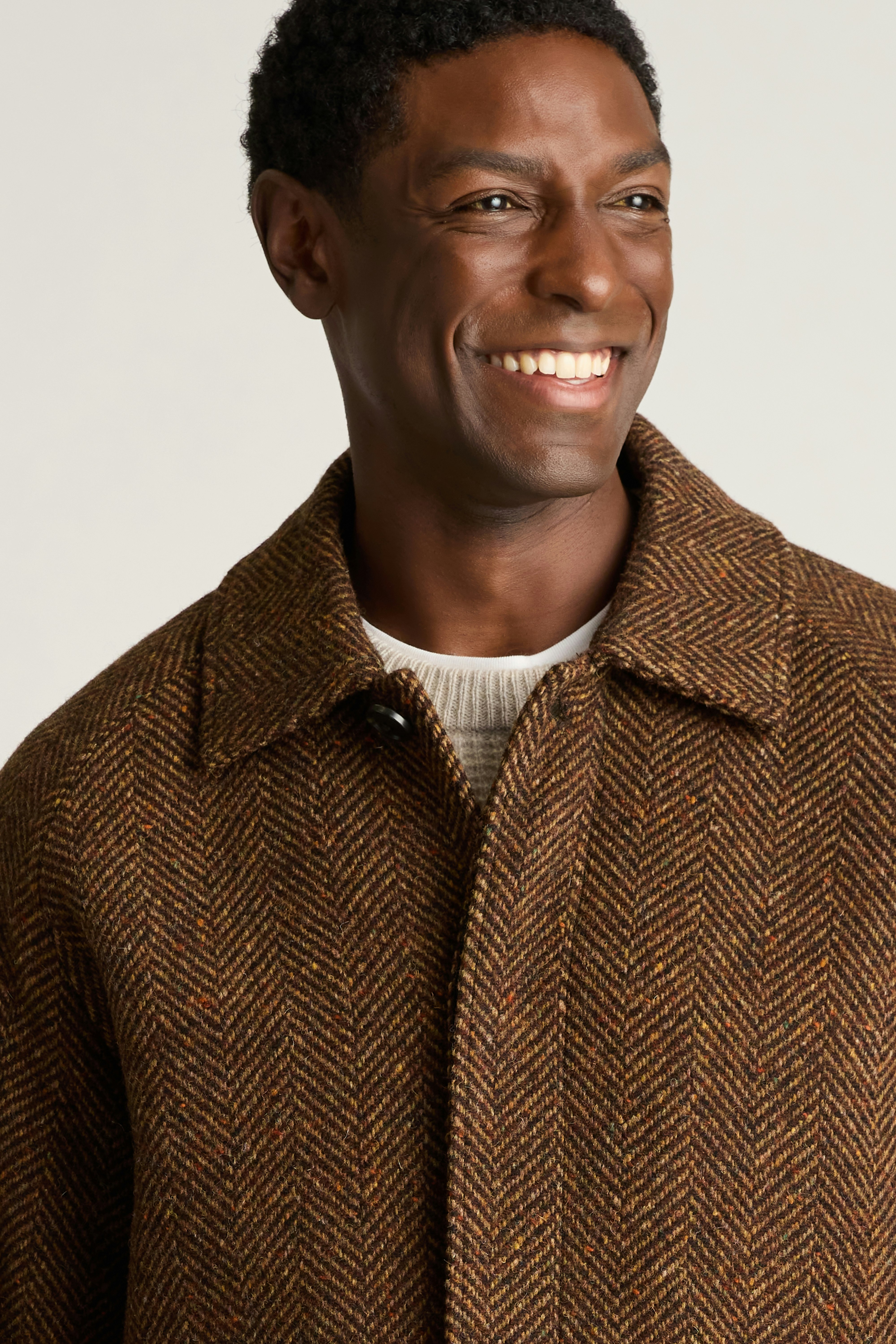 The Italian Wool Overcoat rust herringbone