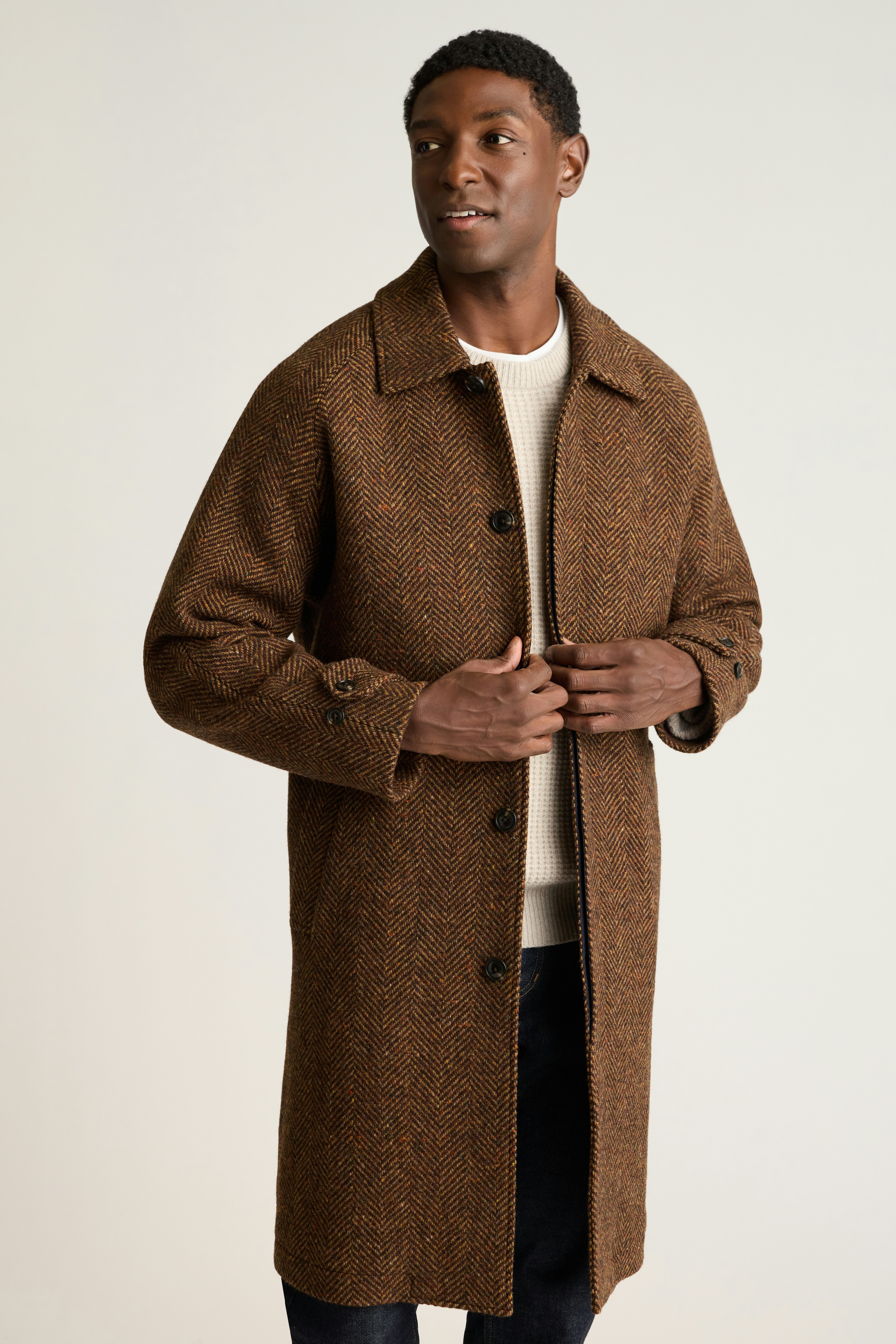 The Italian Wool Overcoat rust herringbone