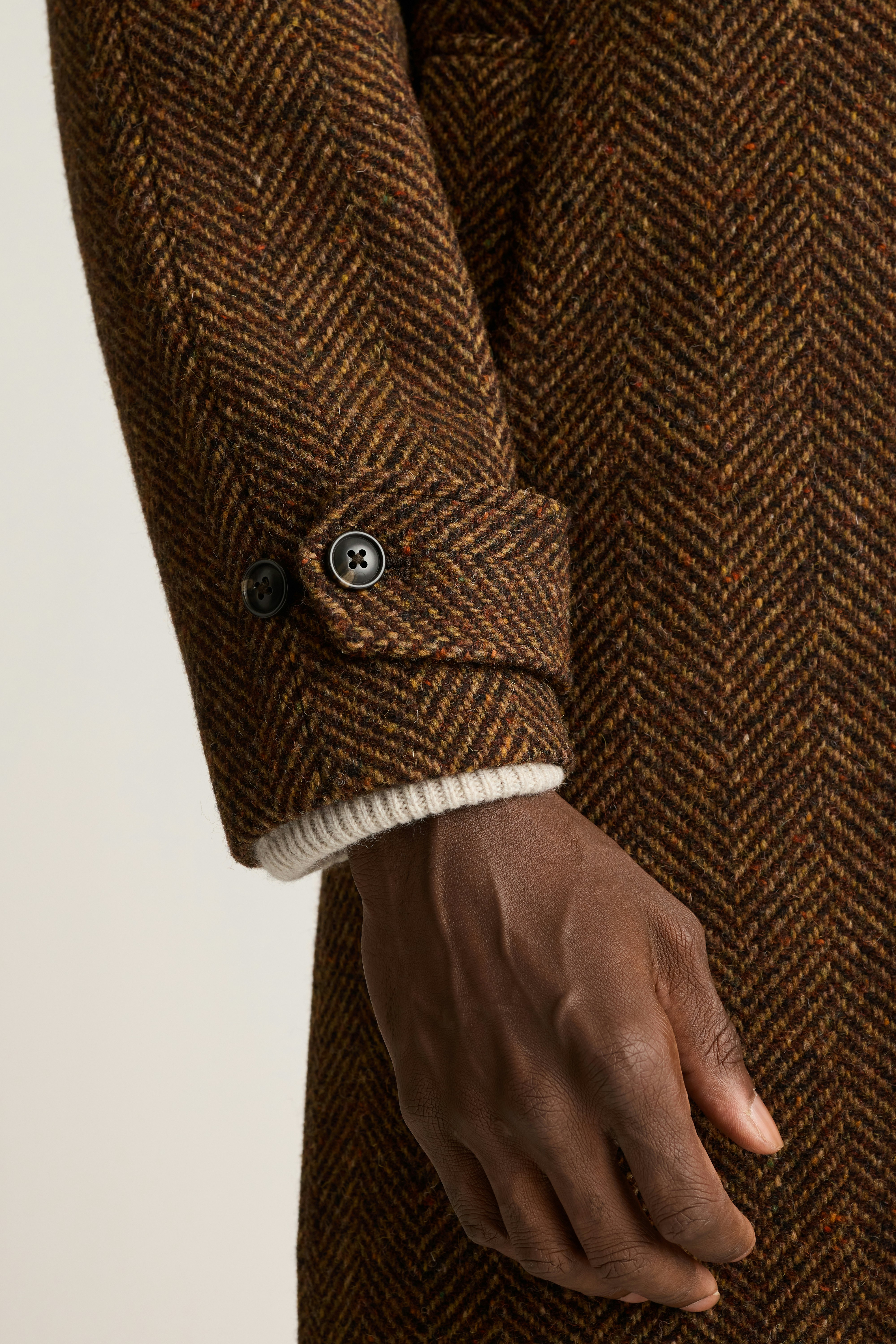 The Italian Wool Overcoat rust herringbone