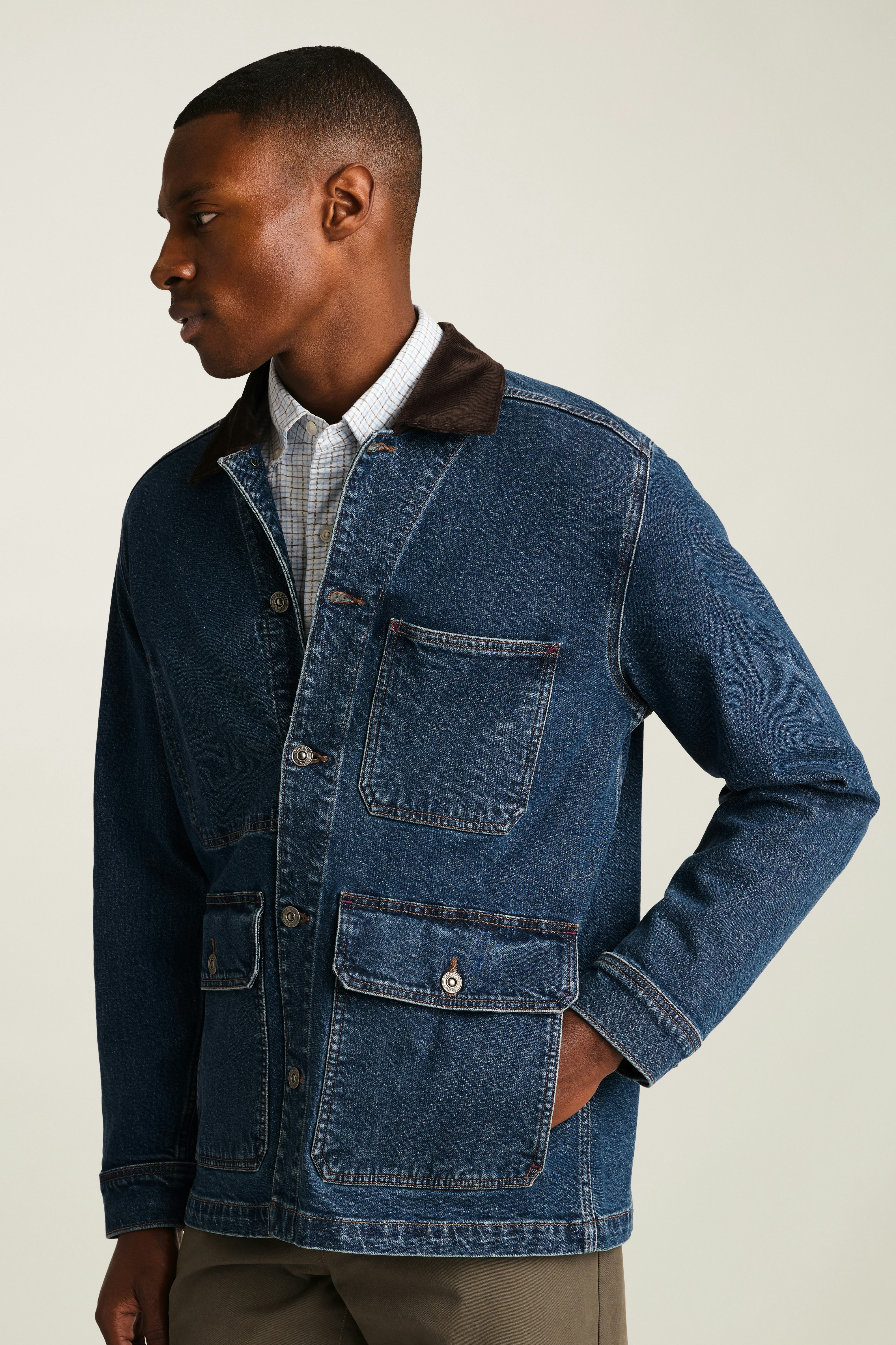 Gramercy Denim Beau Chore Jacket bronxville blue wash