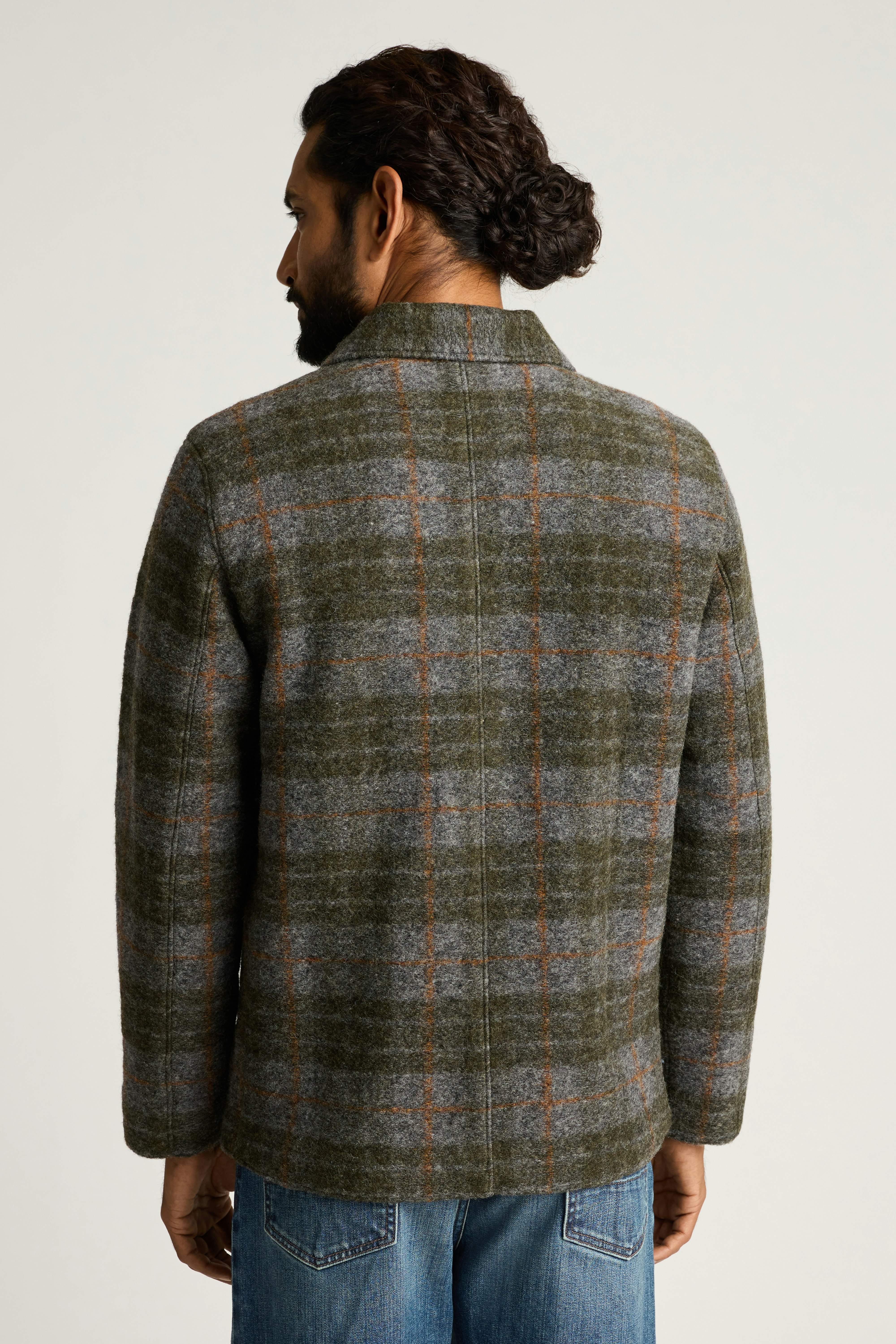 Italian Wool Chore Jacket multi green plaid