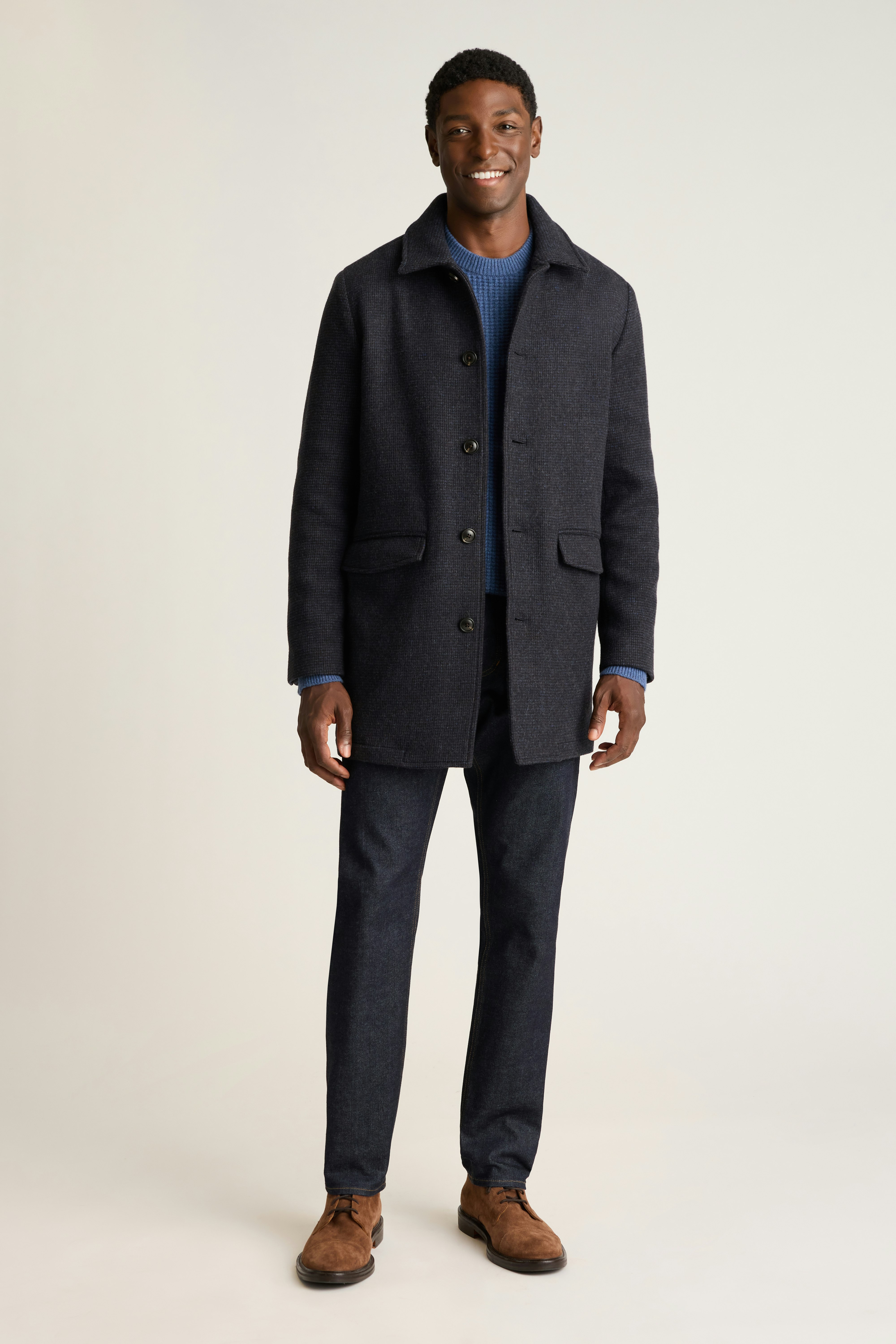 The Italian Wool Car Coat navy blue