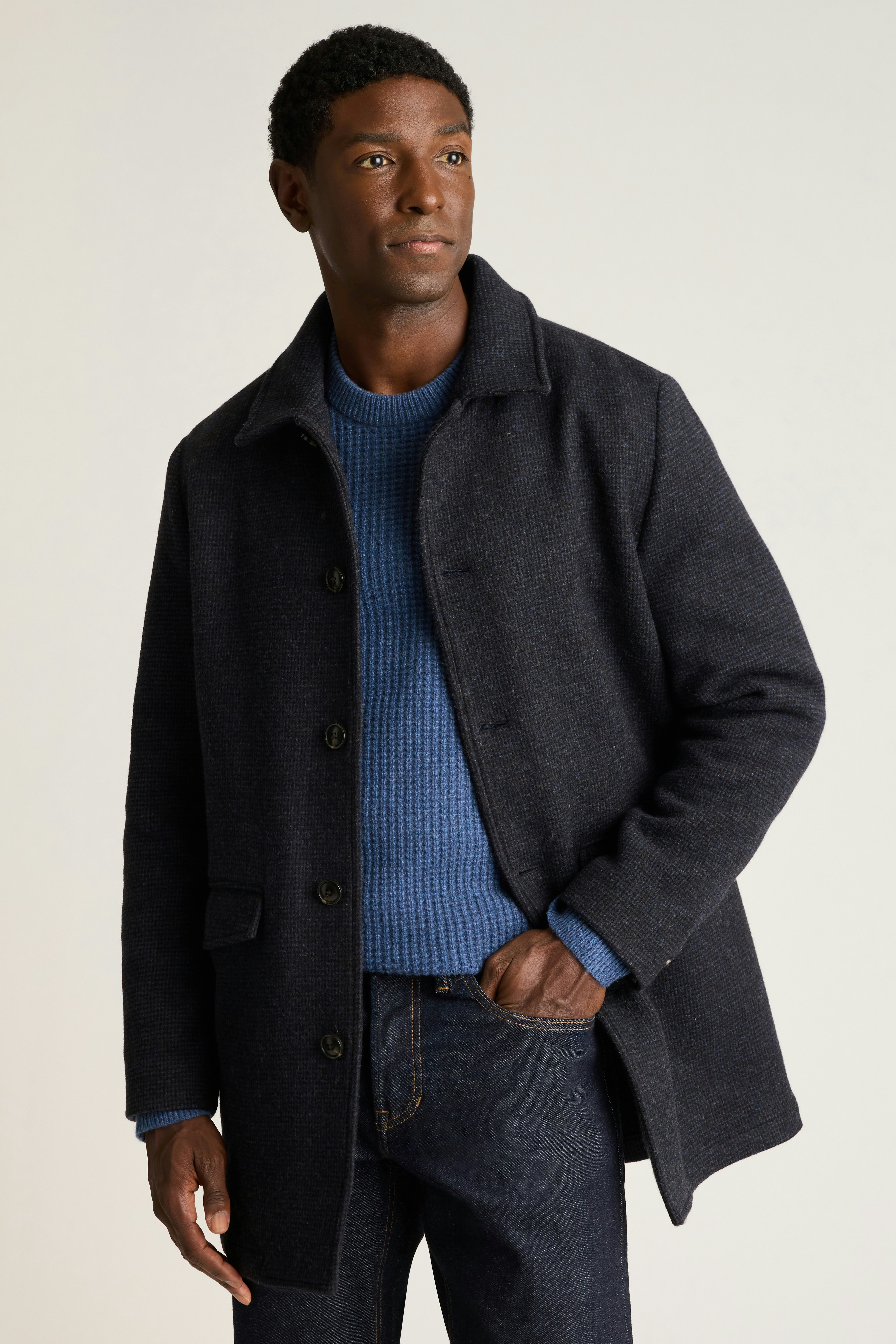 The Italian Wool Car Coat navy blue